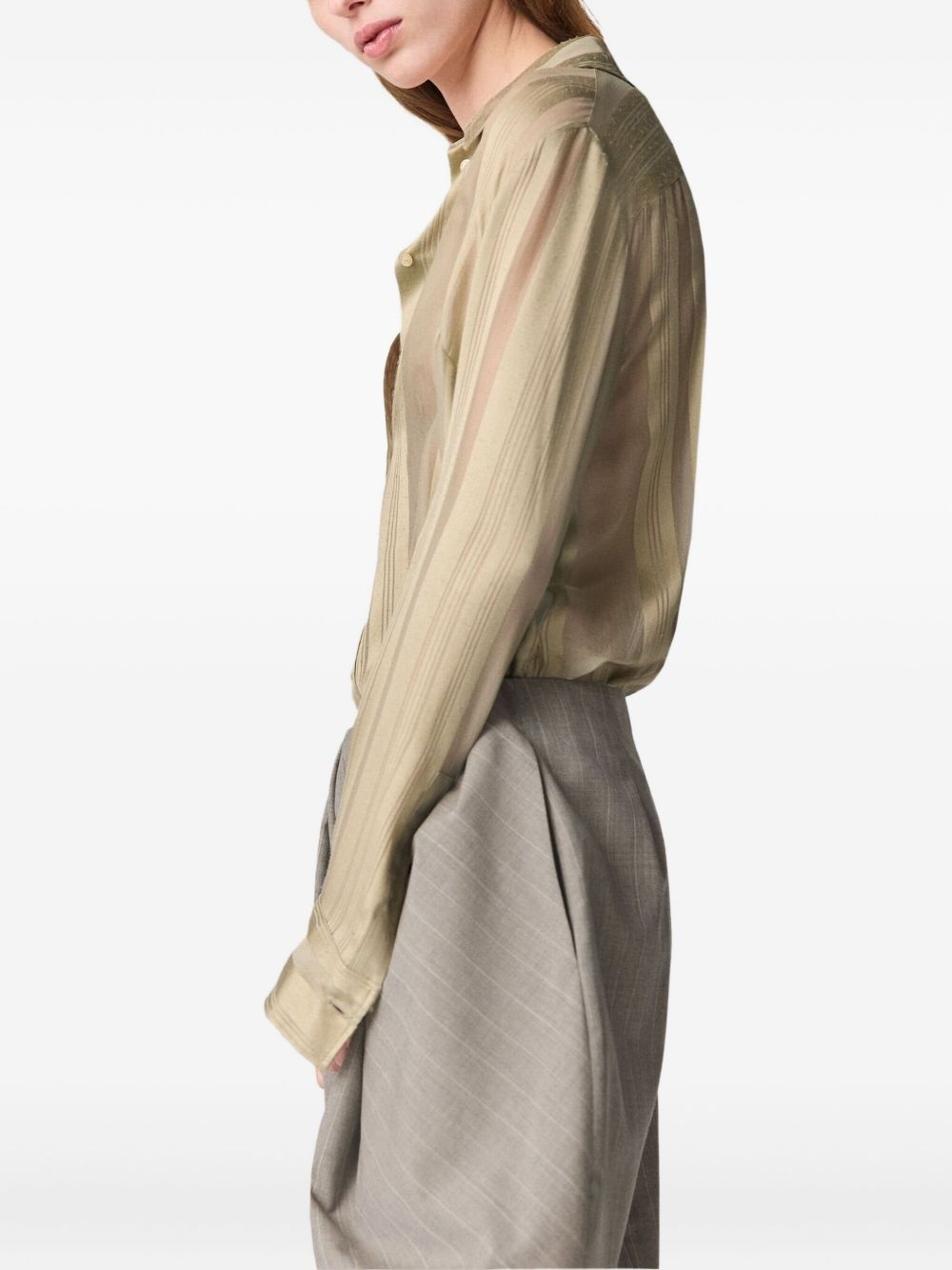 sheer striped shirt - 4