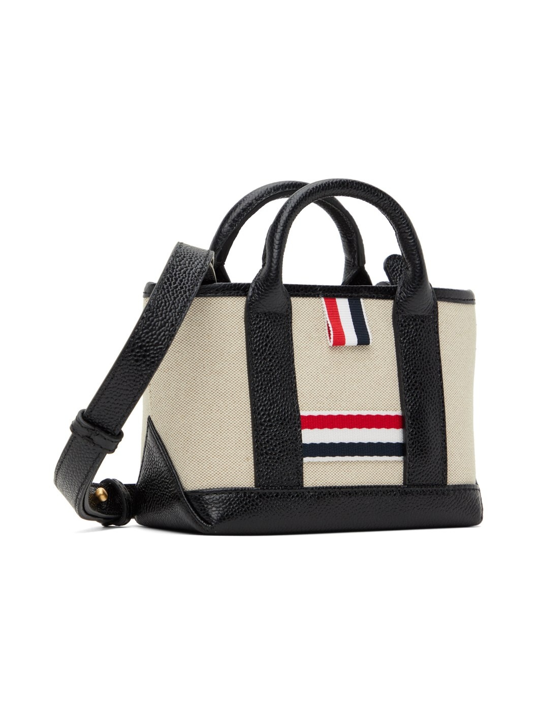 Black & Beige Cotton Canvas Mini Tool Tote - 2