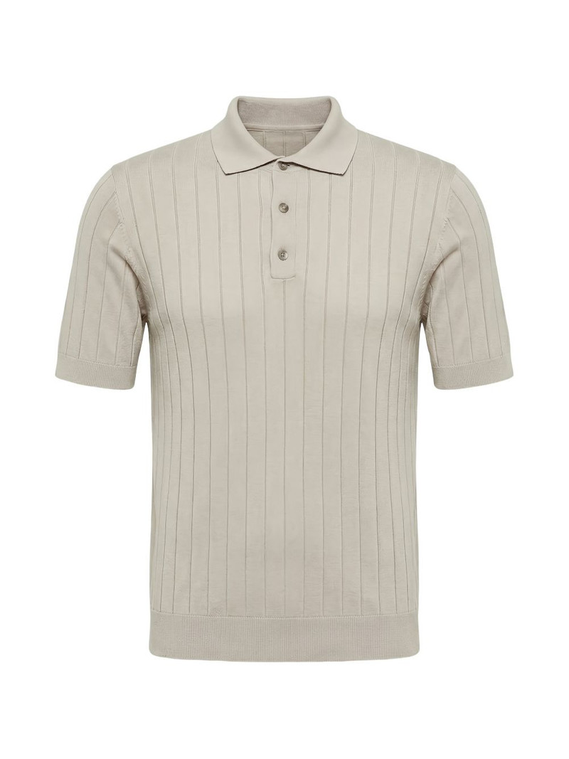 ribbed-knit polo shirt 1