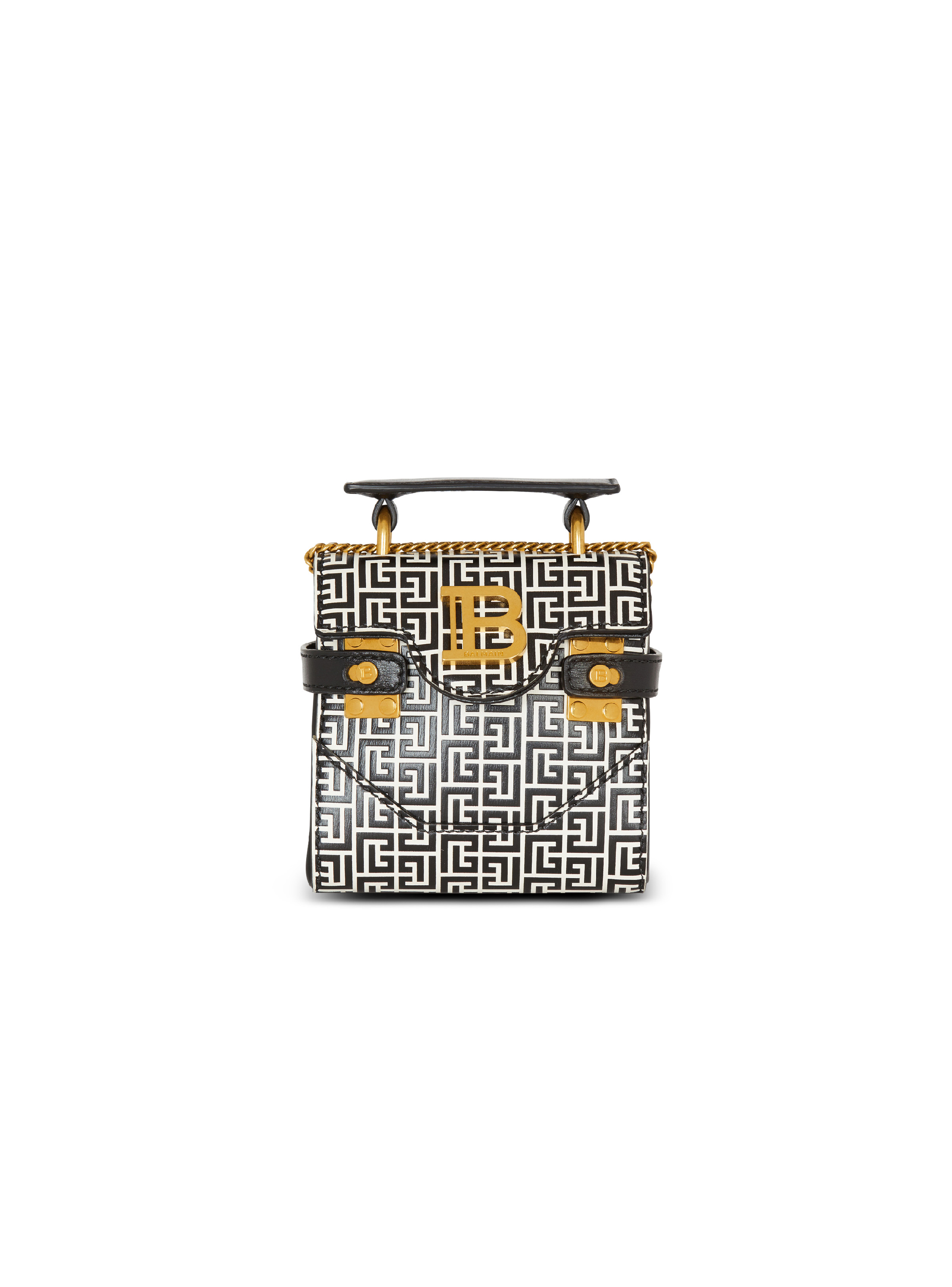B-Buzz Mini 12 bag in embossed calfskin with a PB Labyrinth monogram - 1
