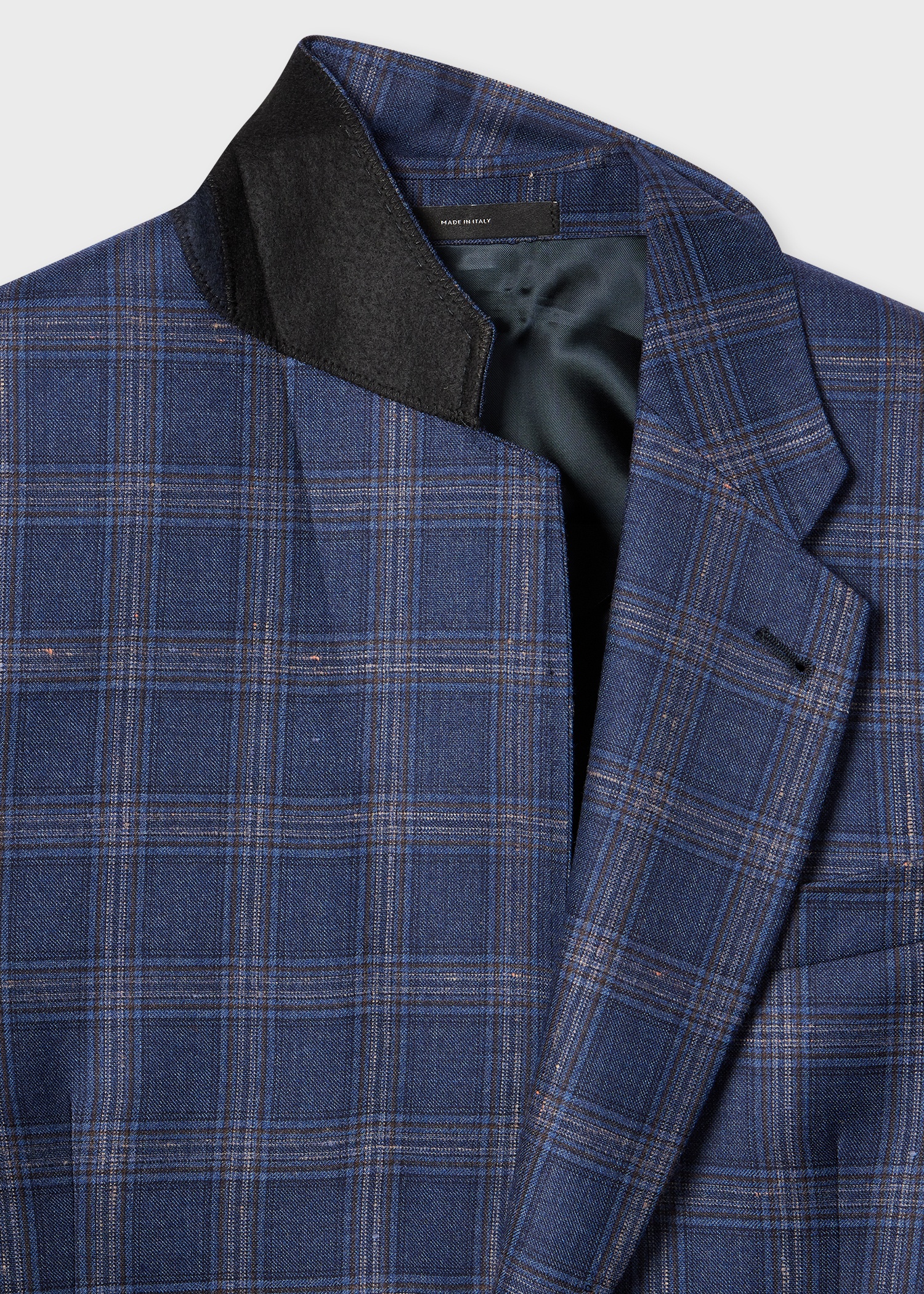 Blue Wool-Cashmere Check Buggy-Lined Blazer - 2