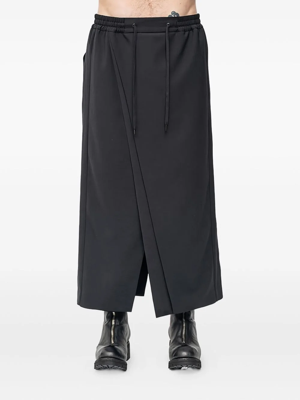 wrap-front drawstring trousers - 1
