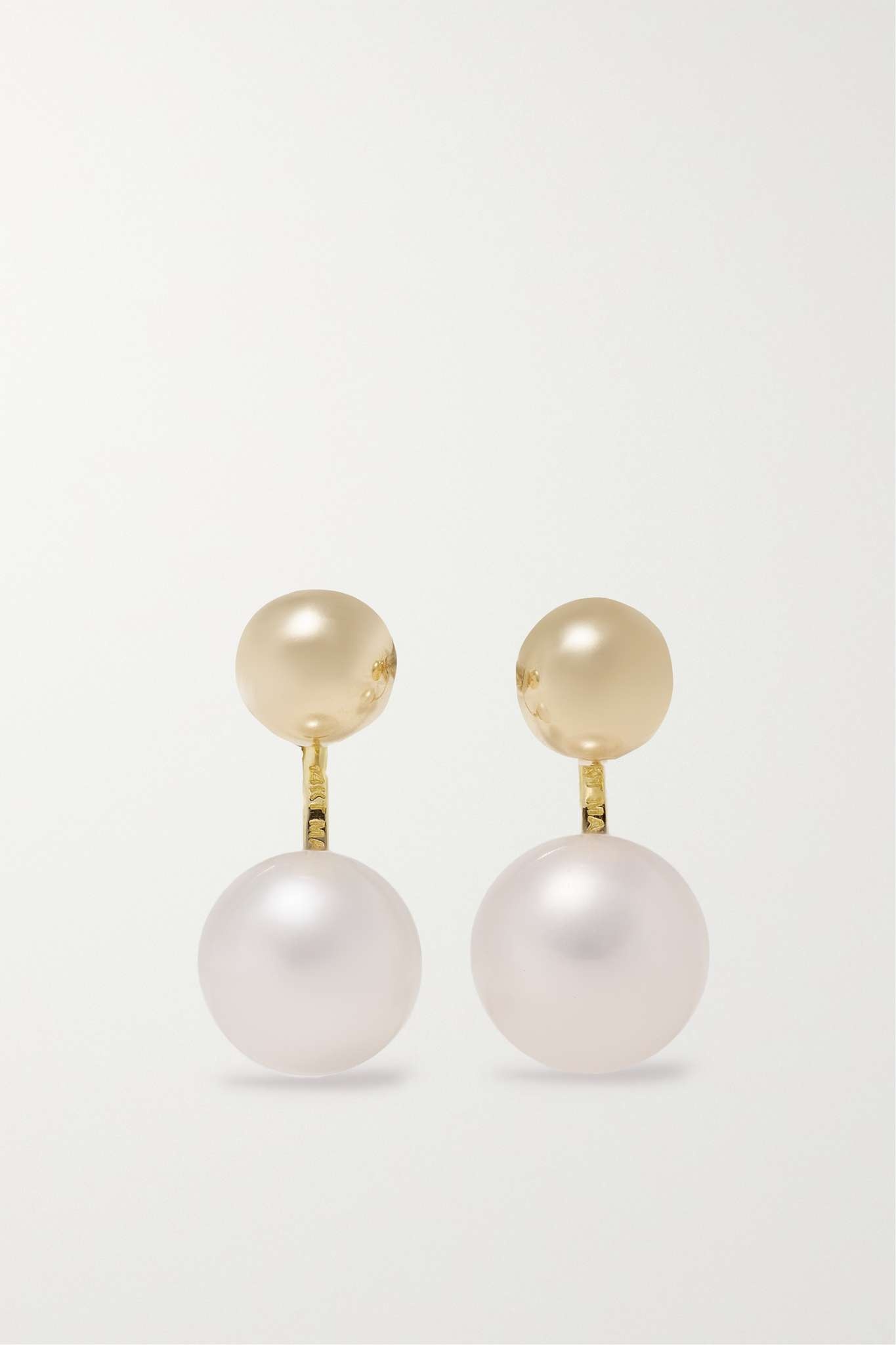 14-karat gold pearl earrings - 1