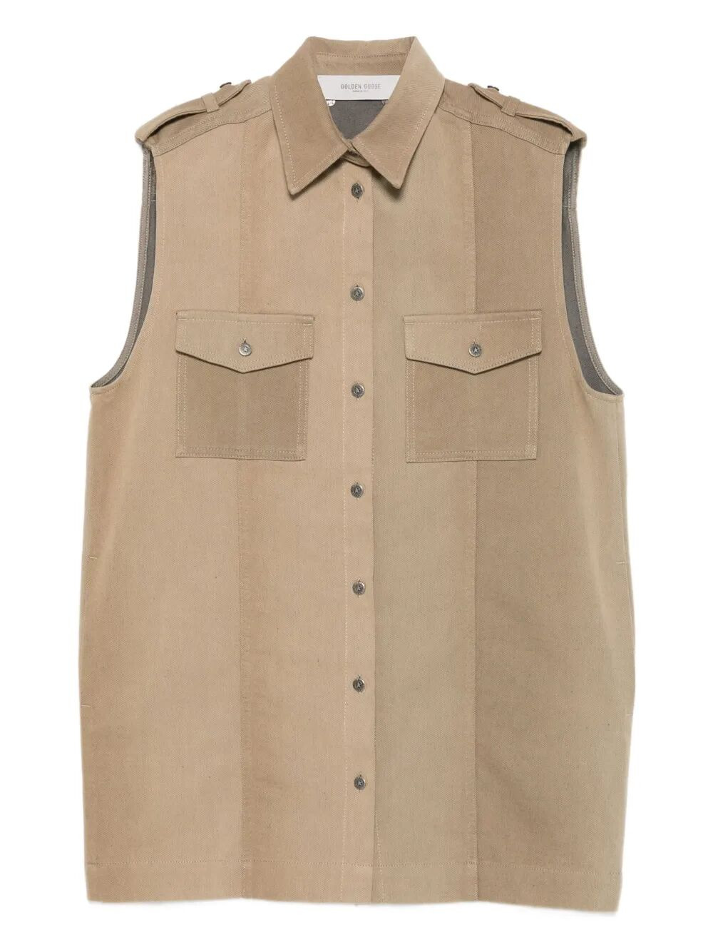 Golden Goose Women "Journey W`S" Osanne Shirt Dress Sleeveless Cotton Denim Full Sly Wash - 4