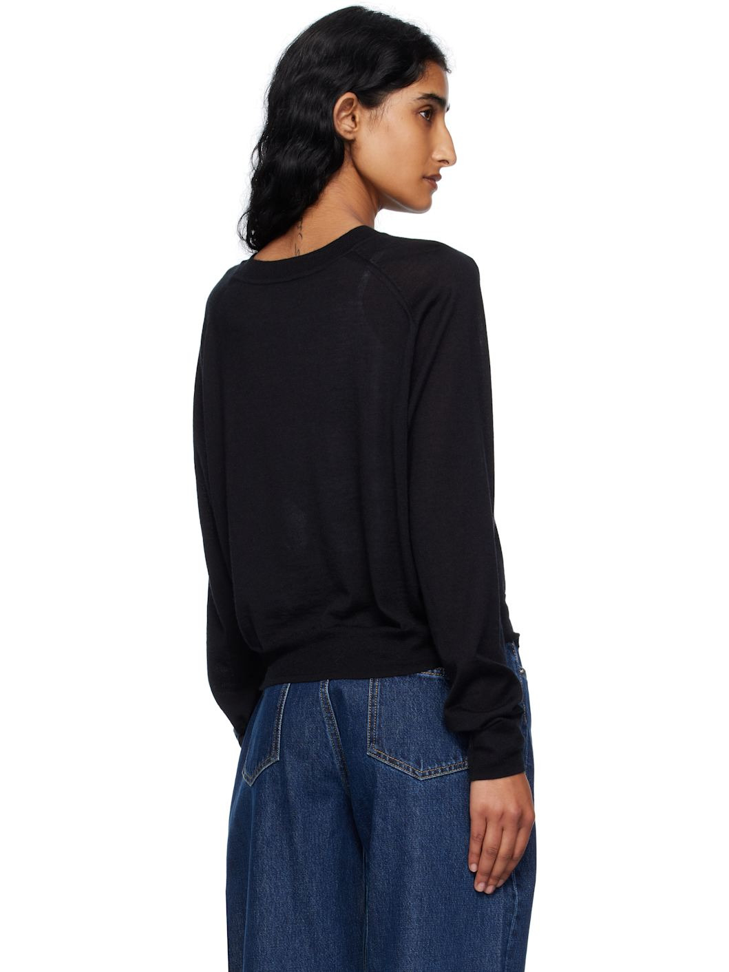 Black Angus Cashmere Crew Neck Sweater - 3