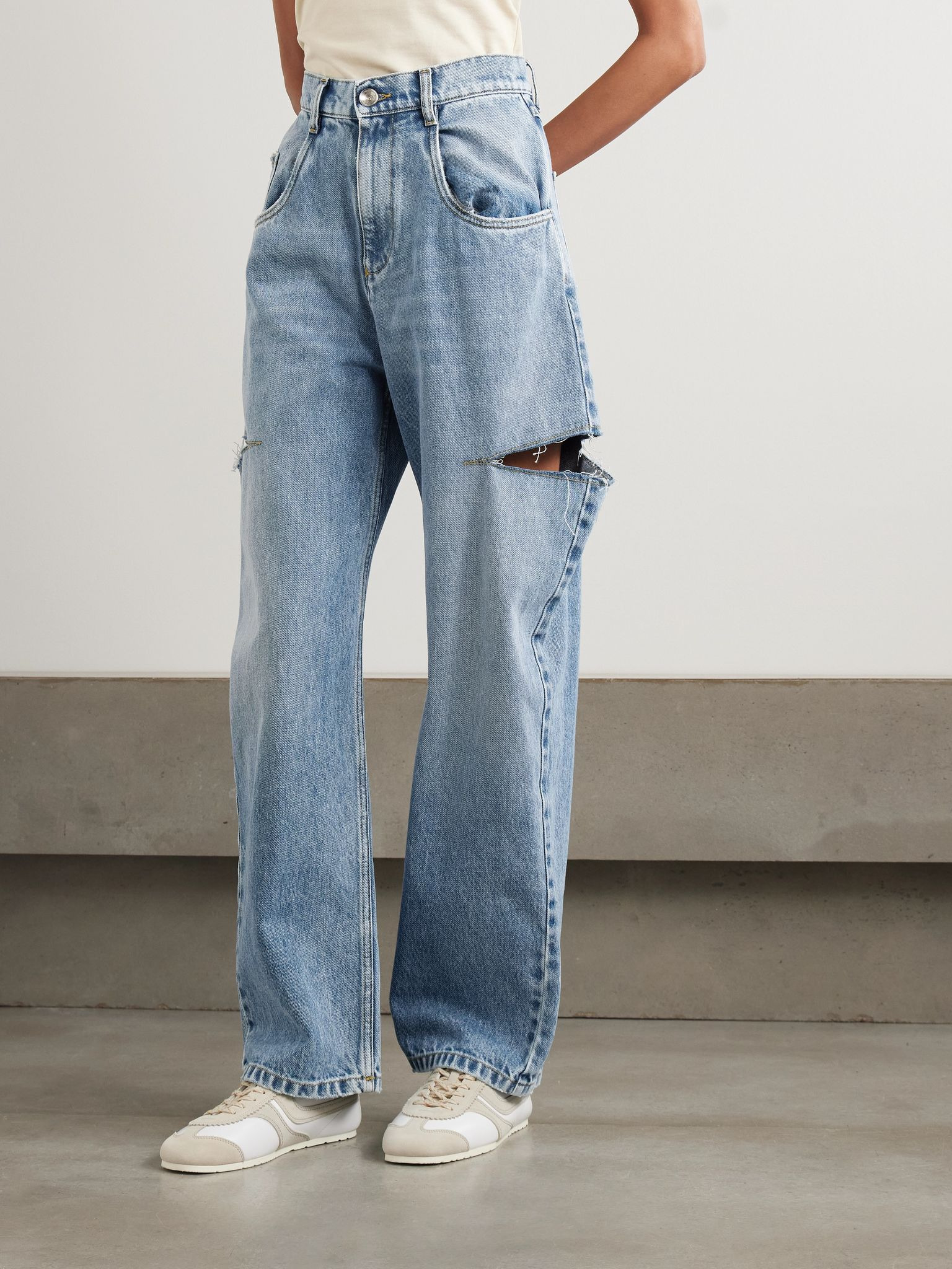 Cutout high-rise wide-leg jeans Blue - 3