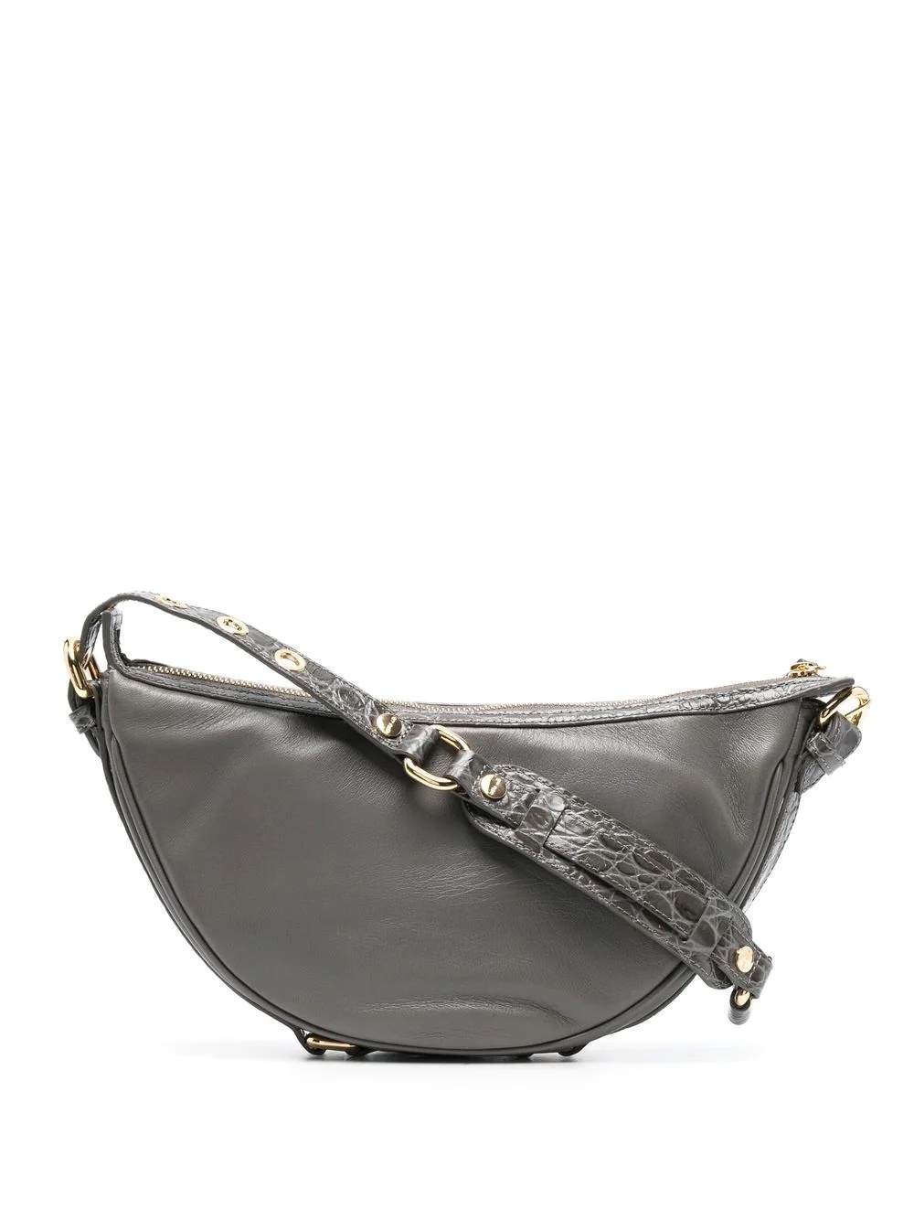 zip-up curved shoulder bag - 1