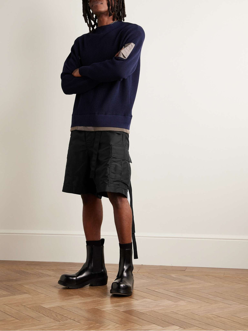 sacai Wide-Leg Belted Nylon Cargo Shorts outlook