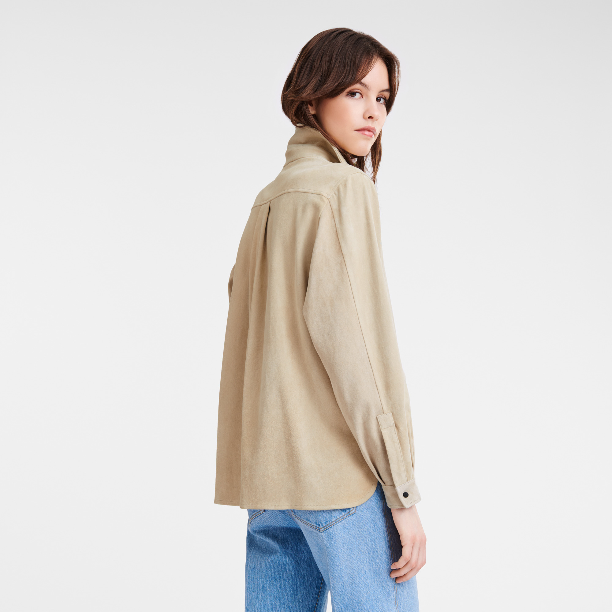 Straight leather shirt Linen - Leather - 3