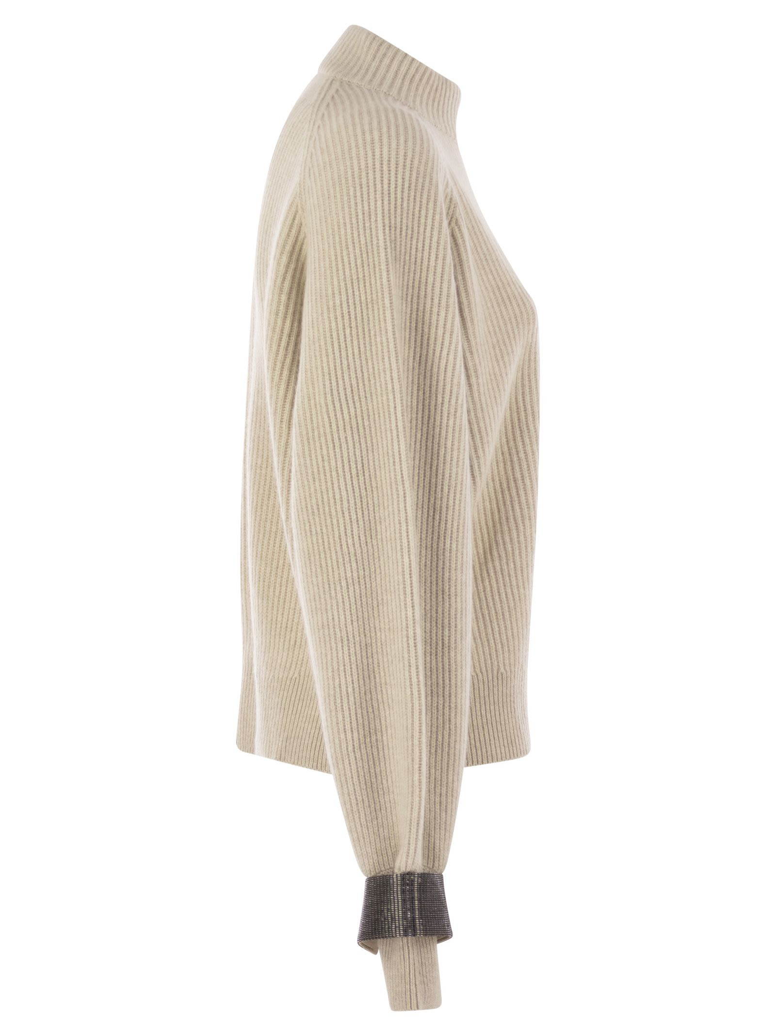 Brunello Cucinelli Women Cashmere Sweater With Shiny Detail - 3