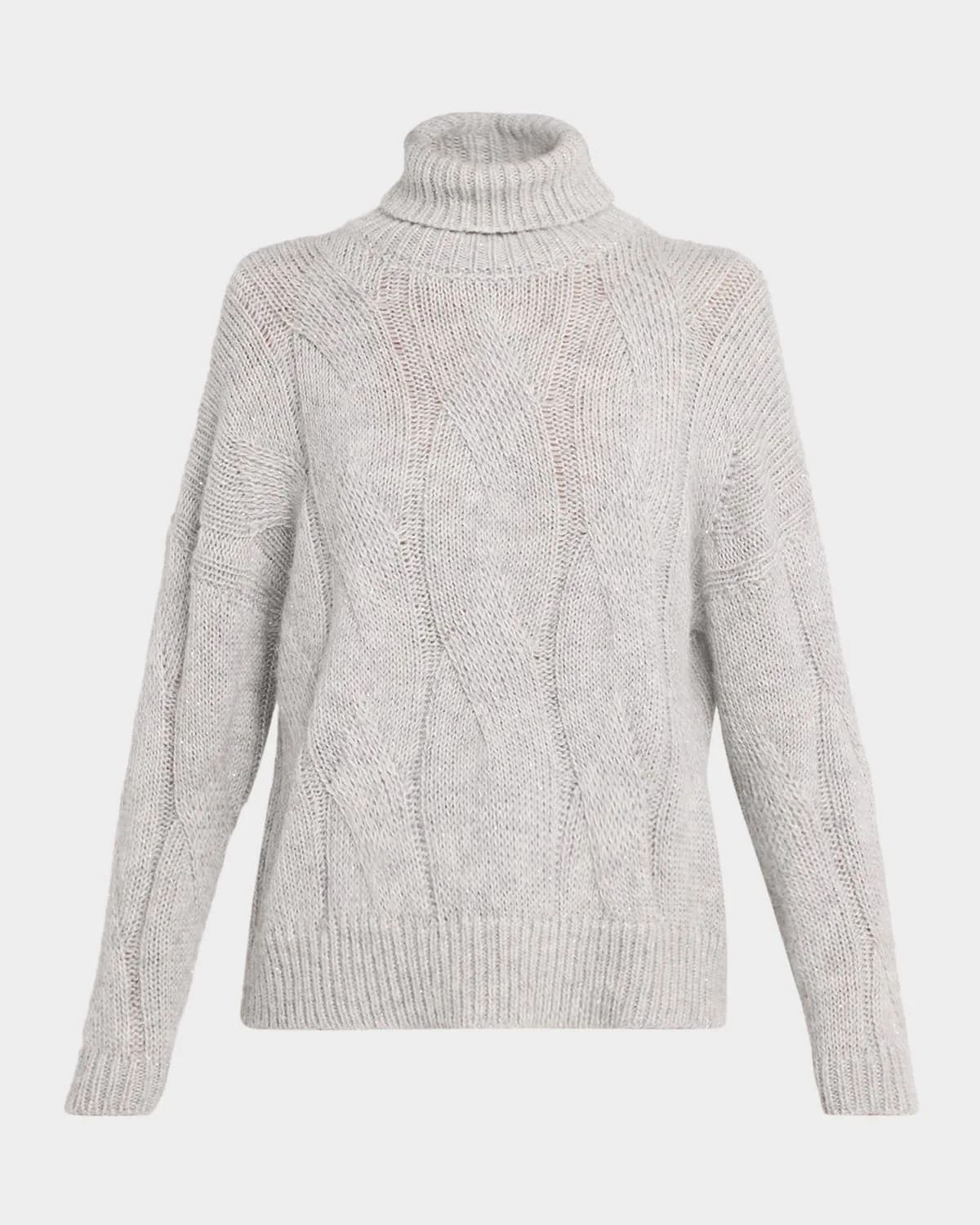 Alpaca Cable-Knit Sweater with Sequins - 1