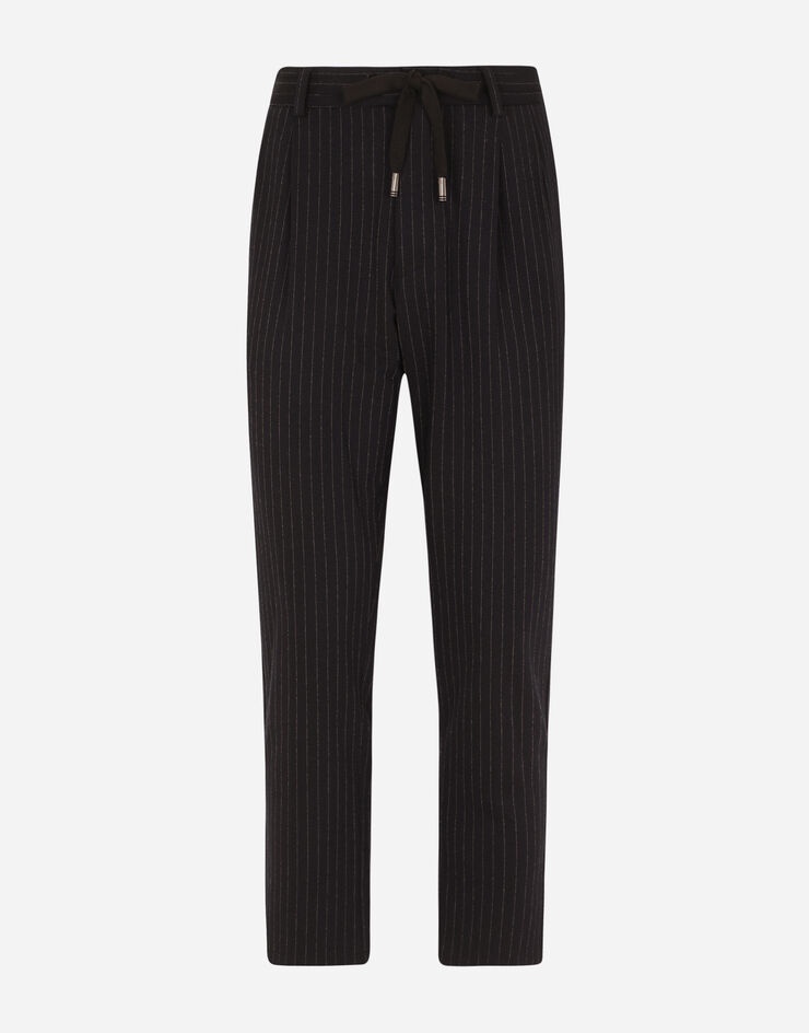 Stretch pinstripe wool jogging pants - 3