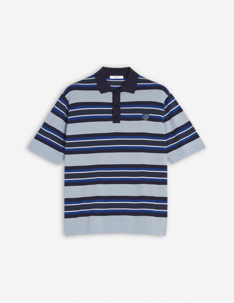 BOLD FOX 헤드 PATCH FINE GAUGE STRIPED POLO - 1