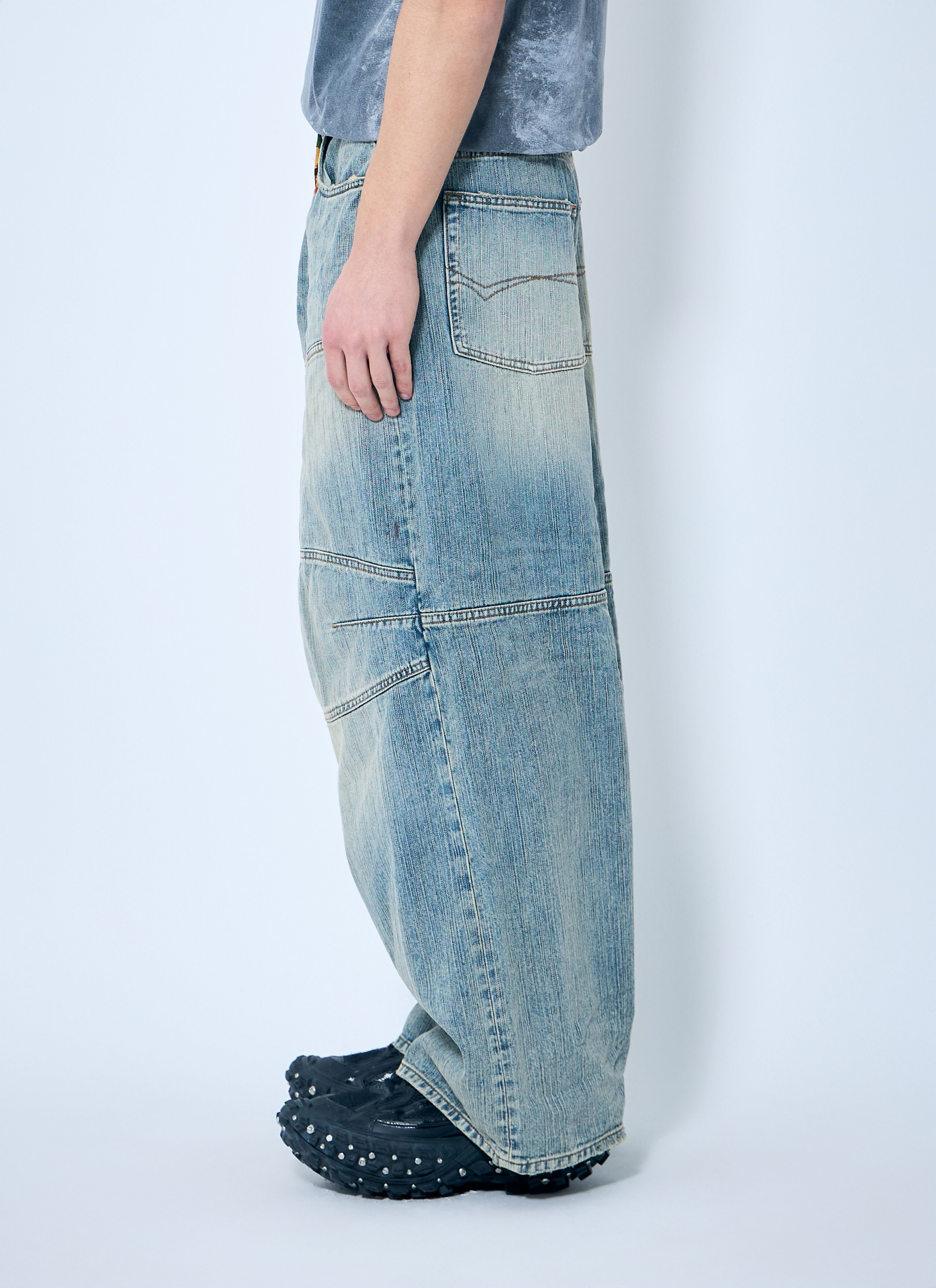 Baggy Panel Construction Jeans - 3