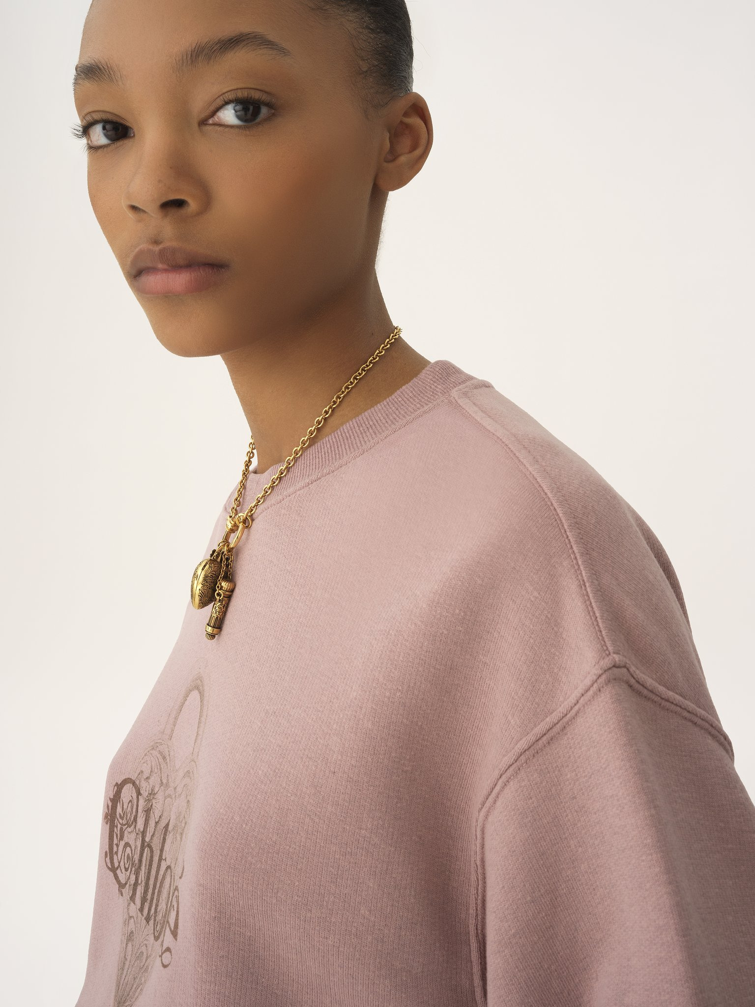 OVERSIZED LOGO SWEATER IN CHINÉ FLEECE - 7