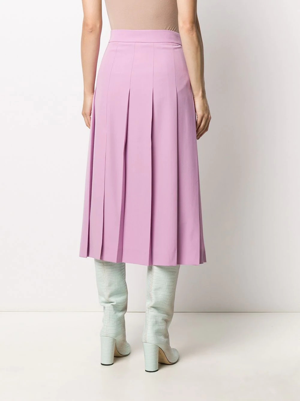 box-pleat mid-length skirt - 4