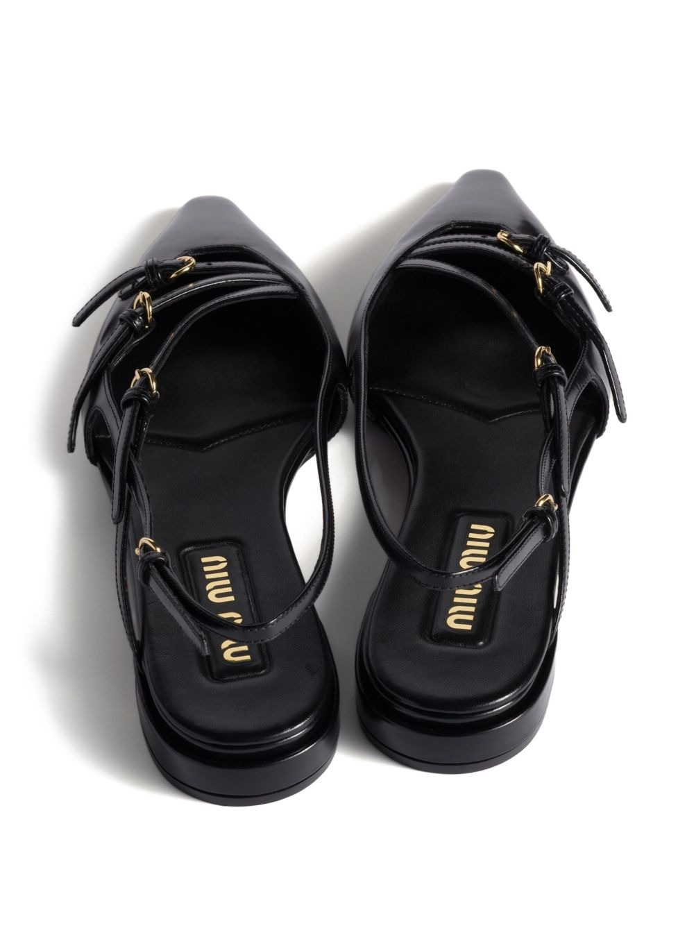 buckled slingback flat pumps - 4