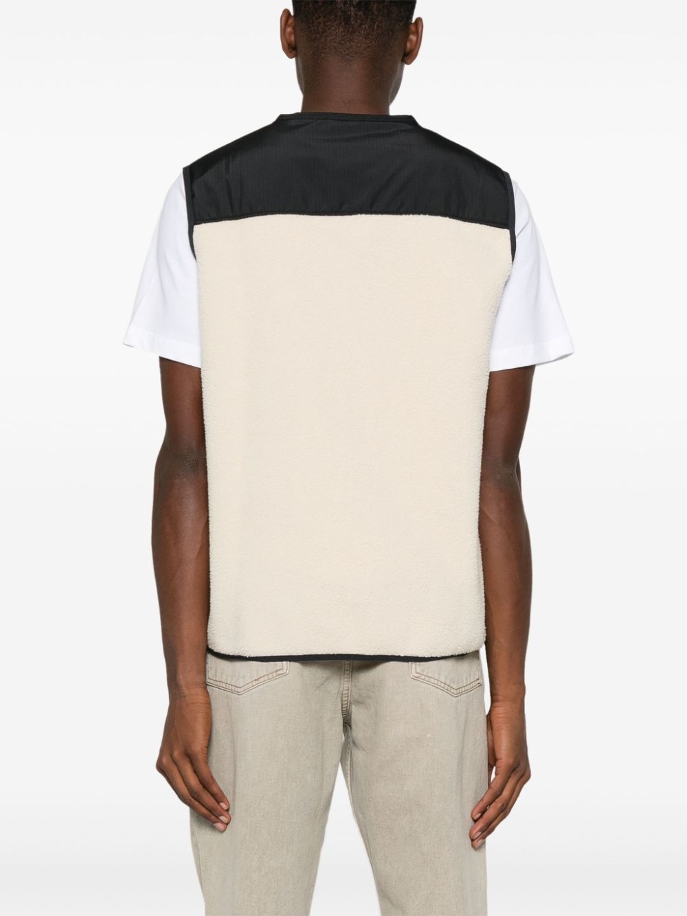 faux-shearling vest - 4