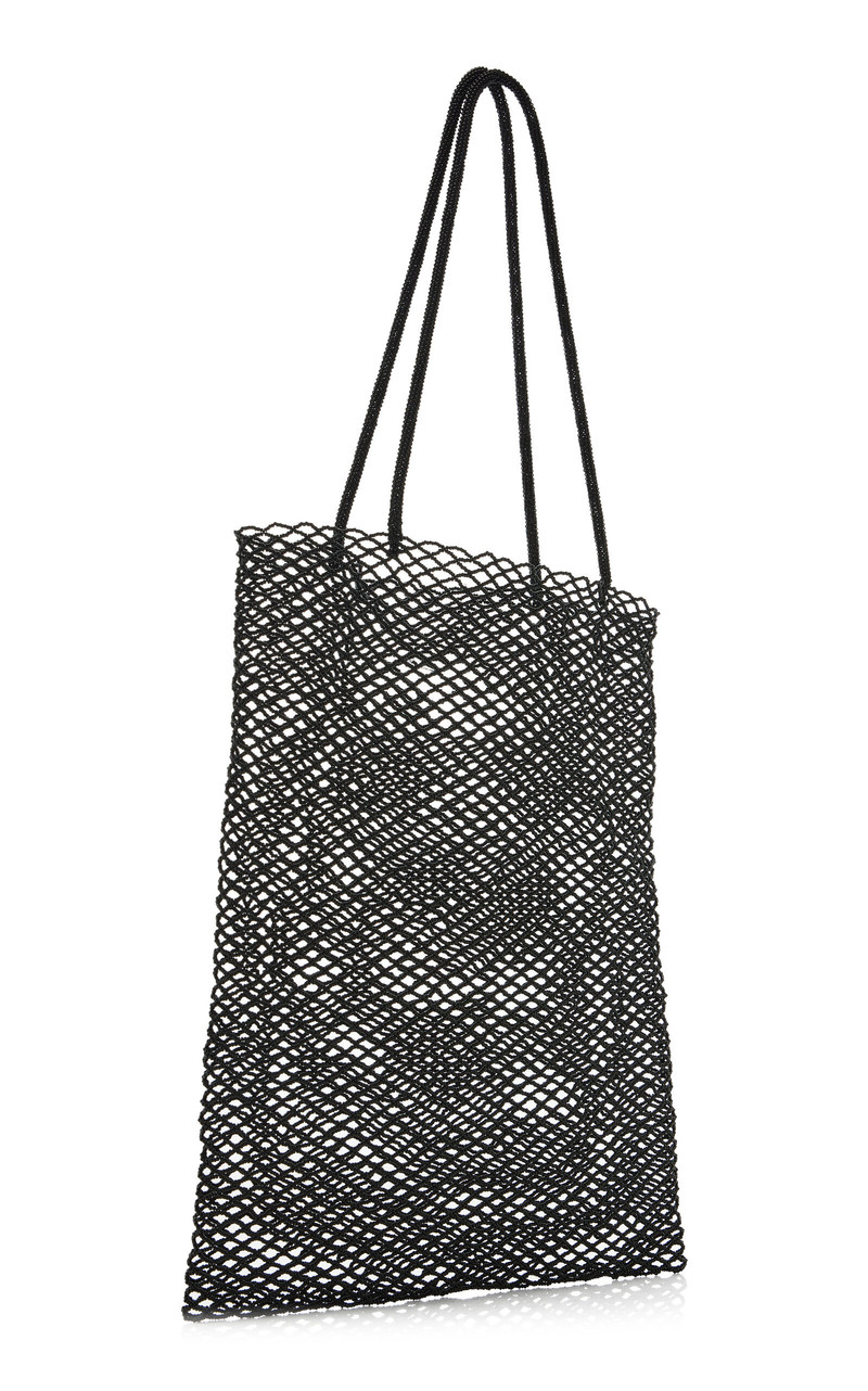 Handmade Beaded Tote Bag black 3