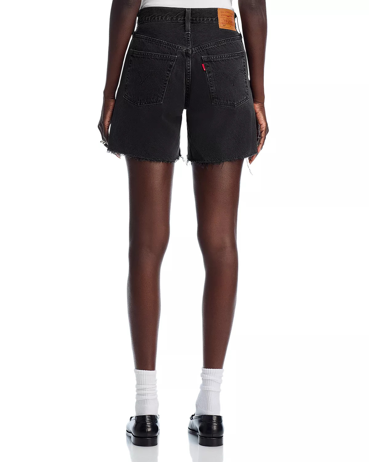 501 Mid Thigh Denim Shorts in Lunar Black - 4