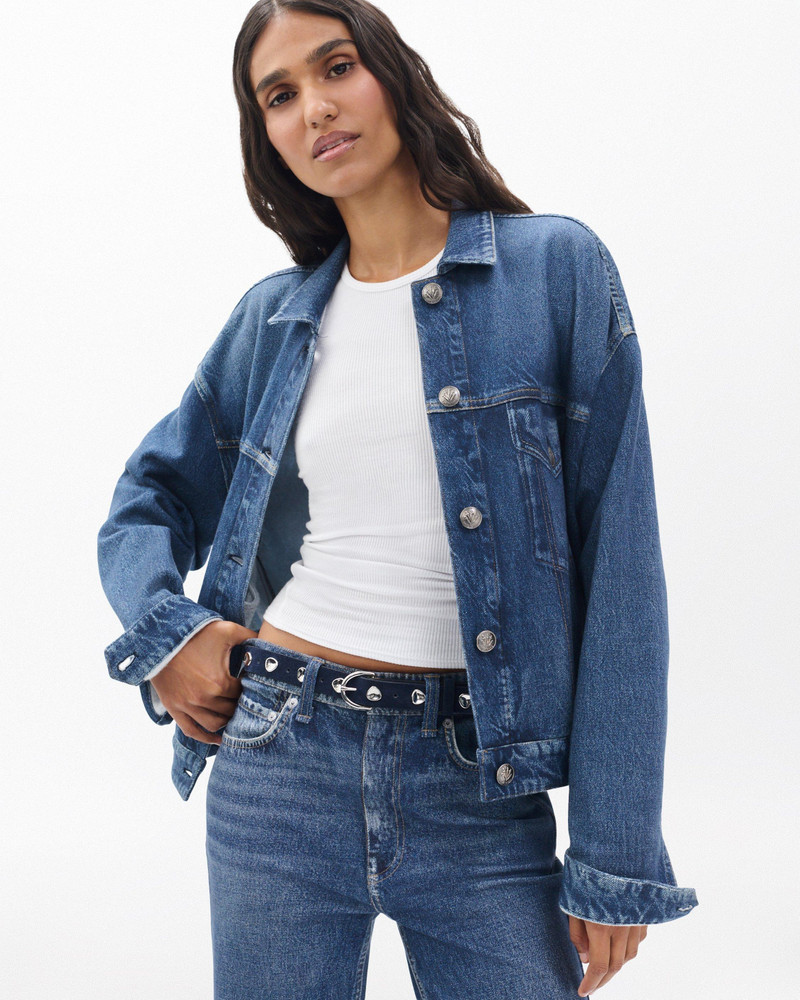 rag & bone Brynn Studded Italian Suede Belt outlook