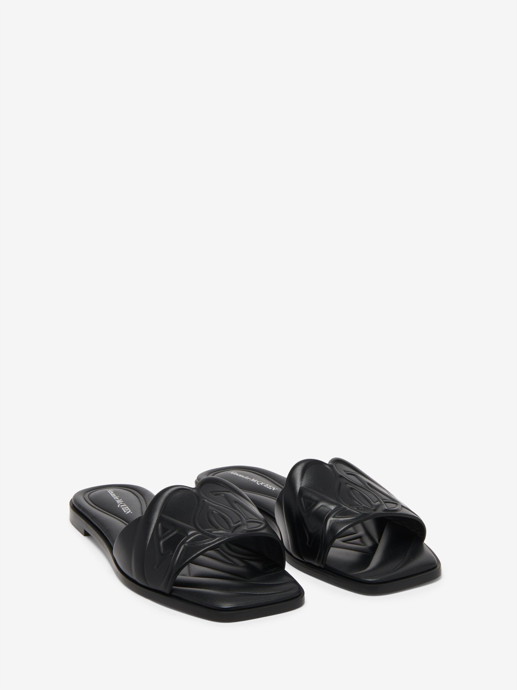 Women's Seal Flat Slide Sandal in Black - 2