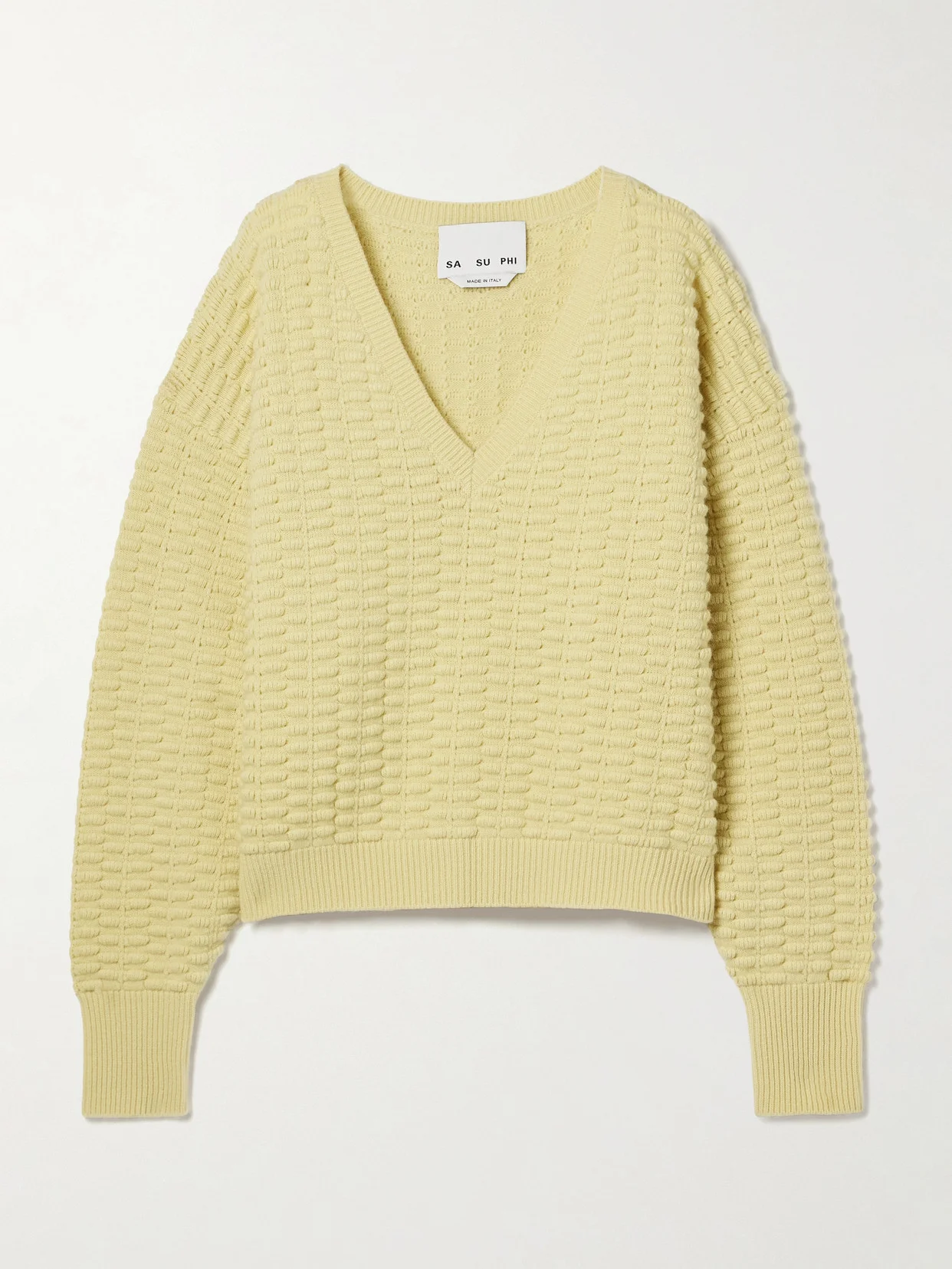 Textured Merino Wool And Cashmere-blend Sweater - 1