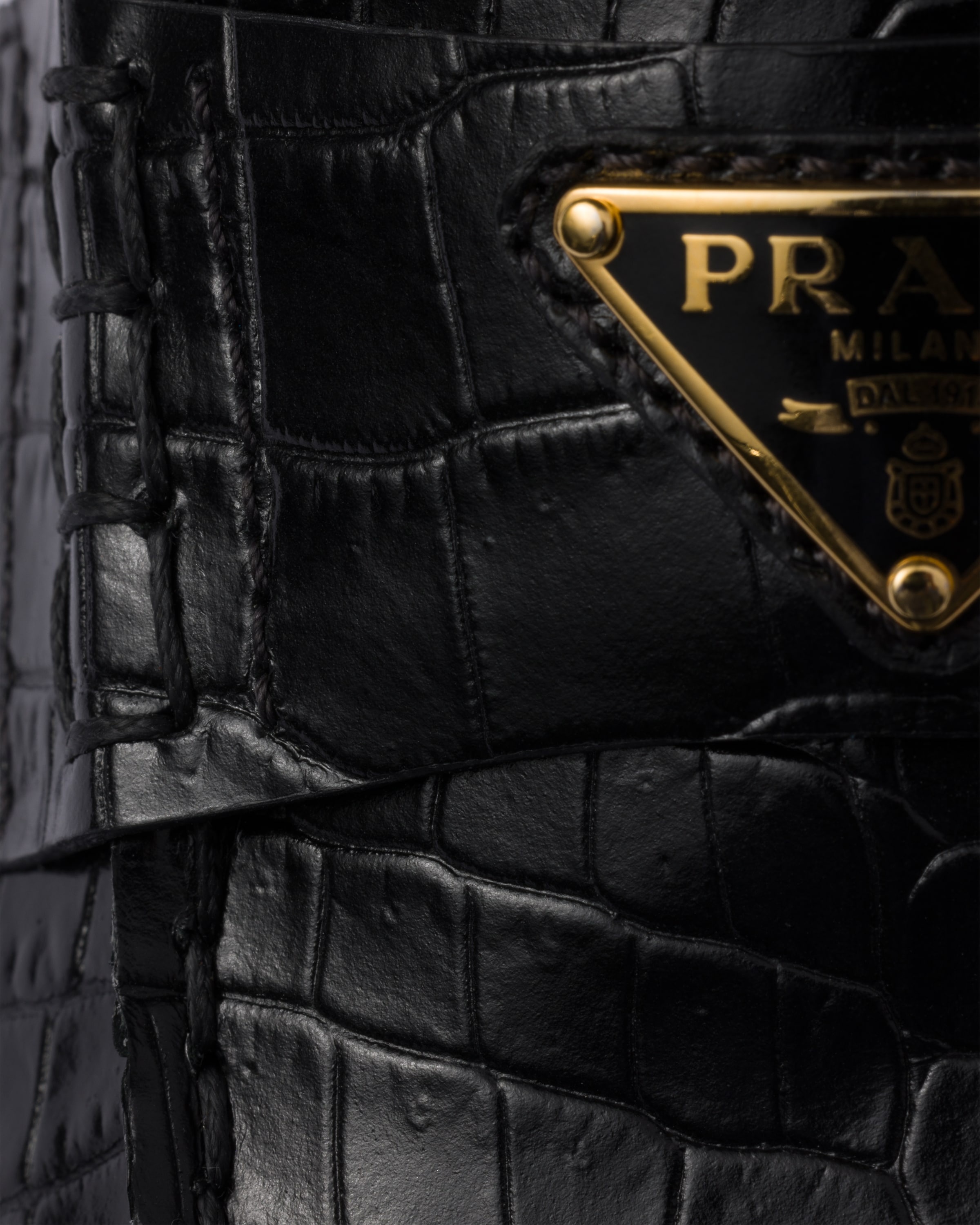 Croco-print leather loafers - 5