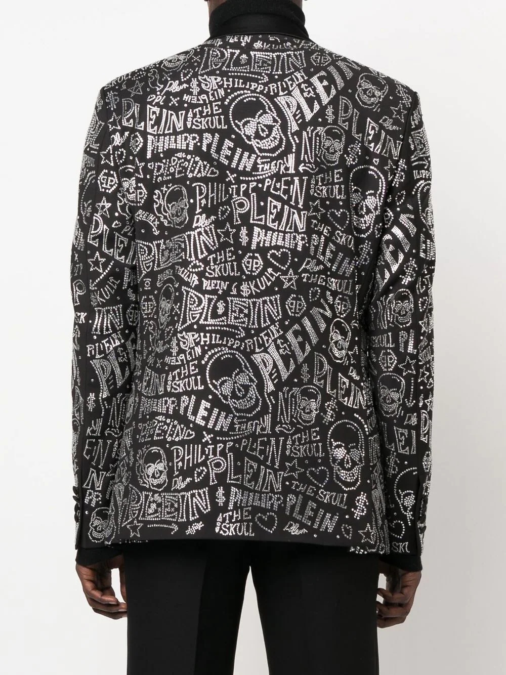 logo-embellished single-breasted blazer - 4