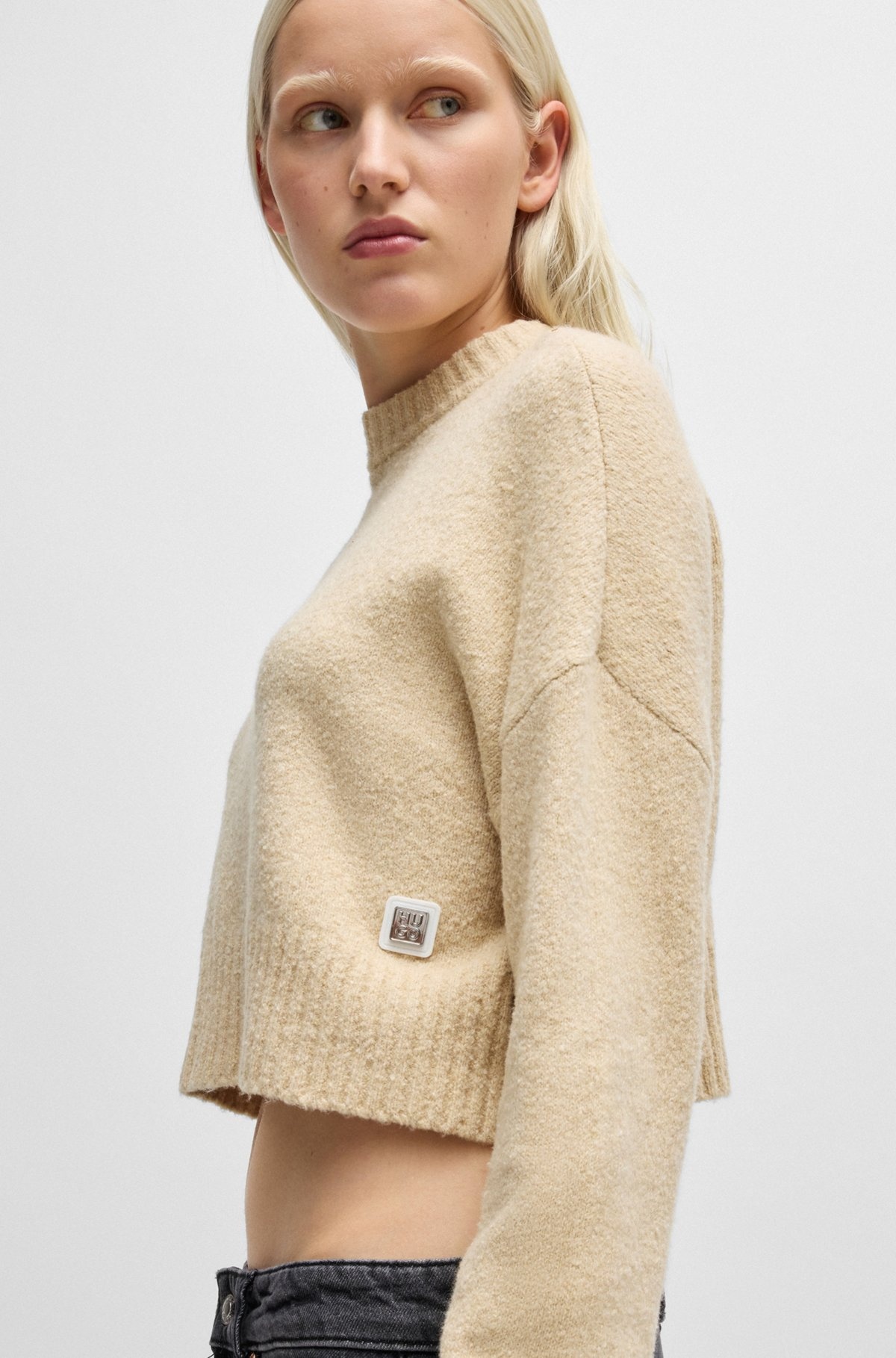 RELAXED-FIT SWEATER WITH STACKED LOGO - 5