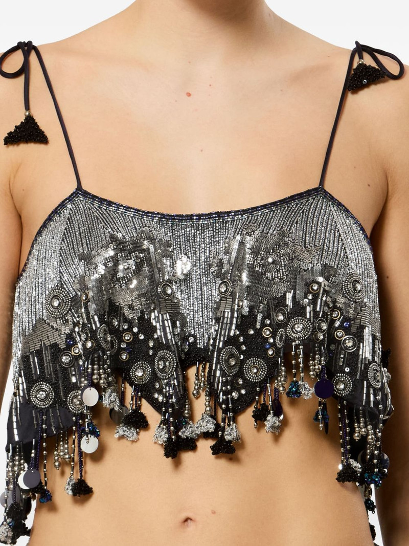 Liwane sequin-embellishment silk top 5