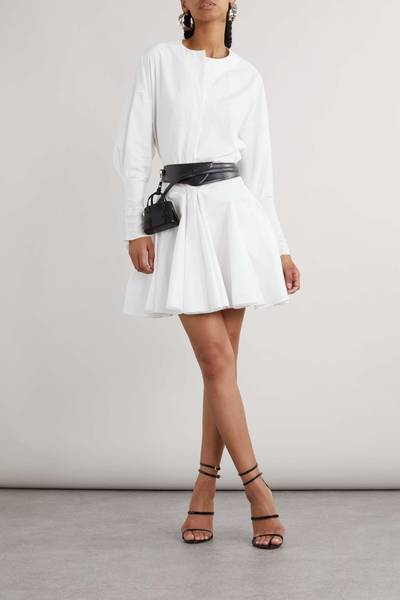 Alaïa Ruffled tiered cotton-poplin mini shirt dress outlook