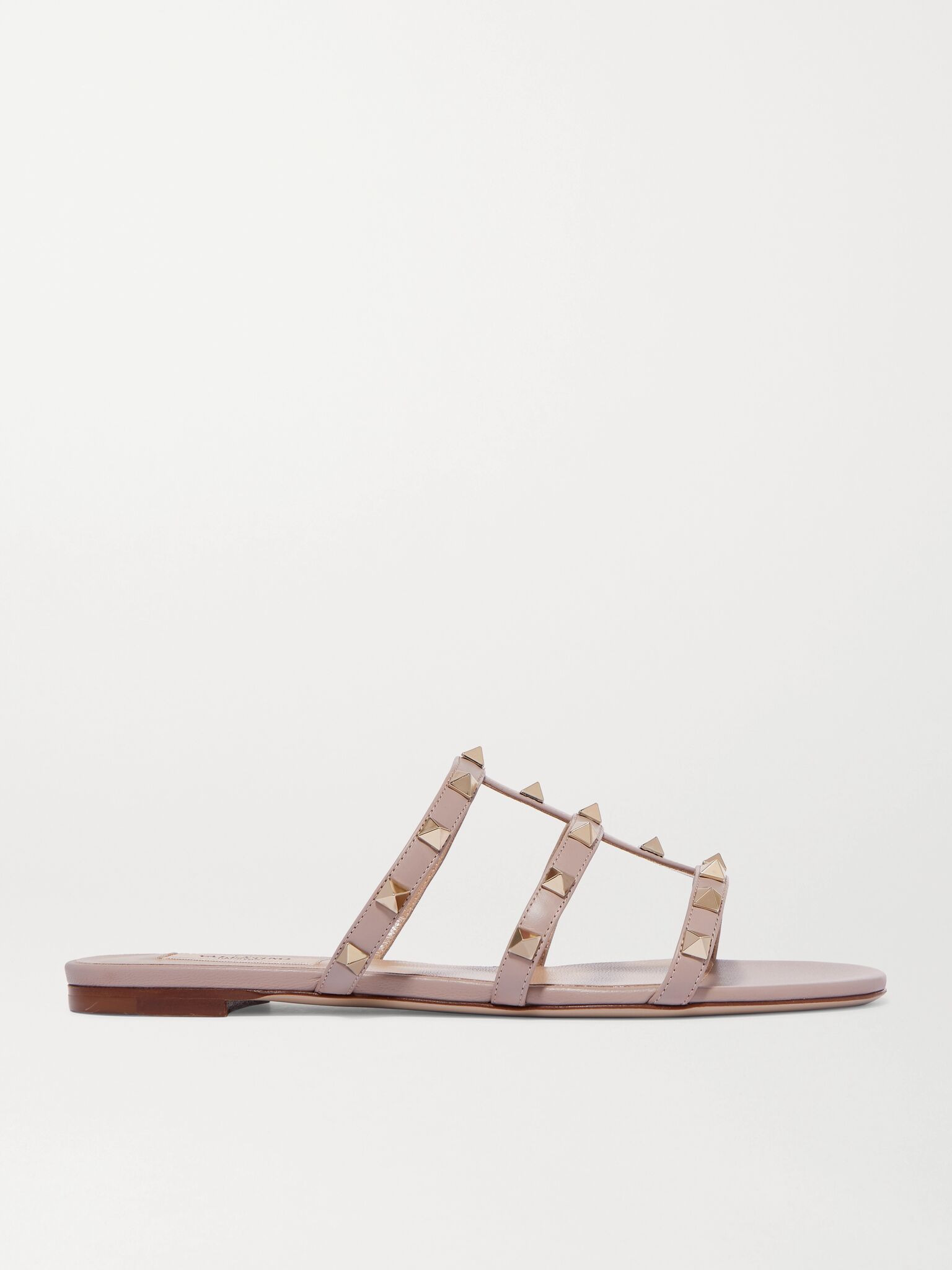 Rockstud leather sandals Blush - 1