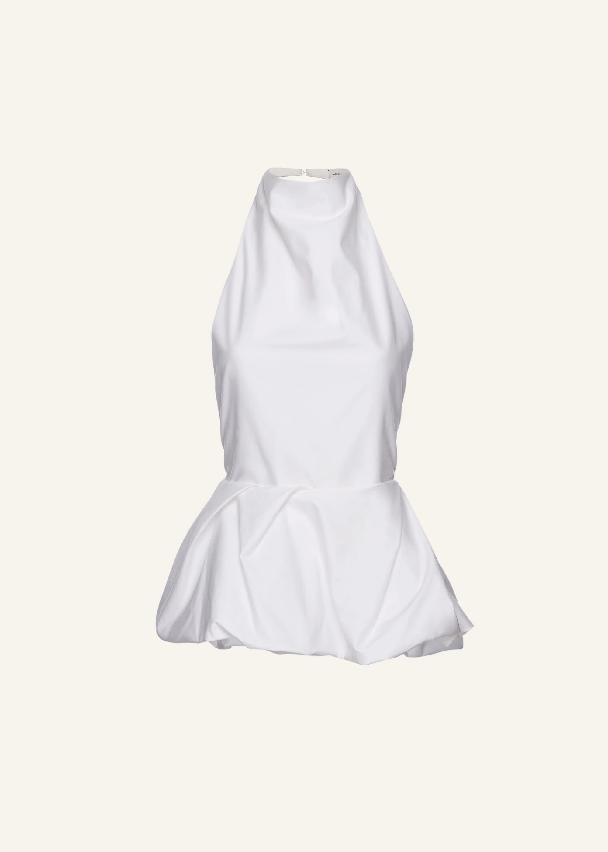 Halter peplum top in white - 1