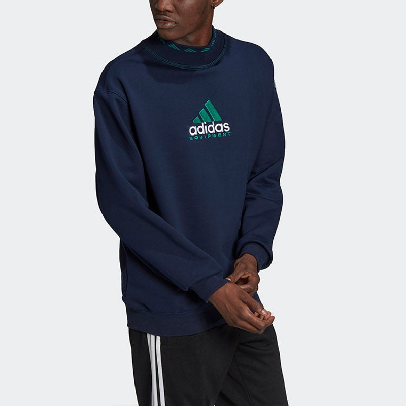 adidas Men's adidas Logo Printing Round Neck Pullover College Navy Blue HG8095 outlook