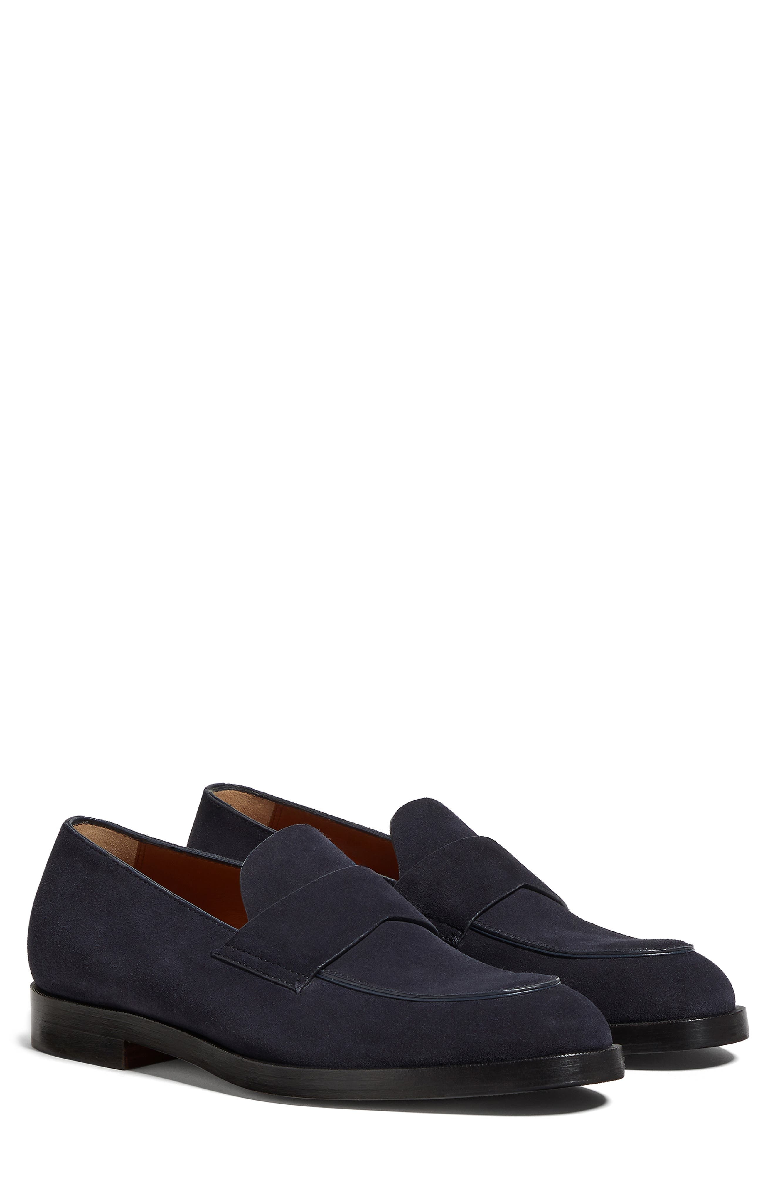 ZEGNA Torino Suede Loafer in Navy at Nordstrom - 1