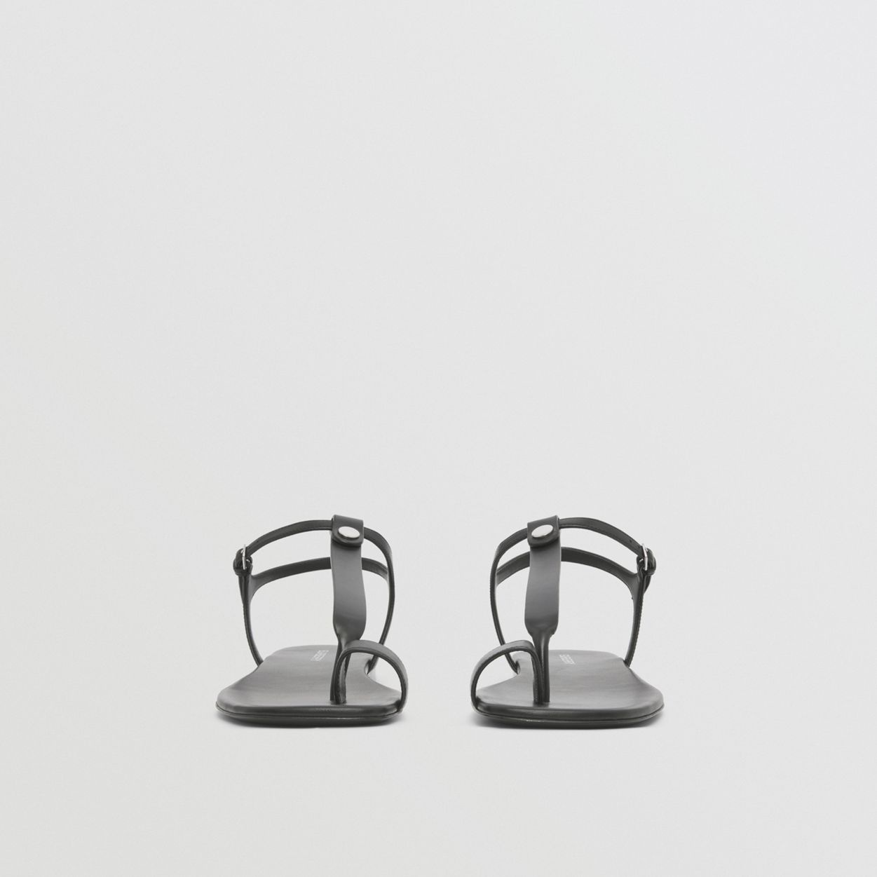 Toe-ring Detail Leather Sandals - 5