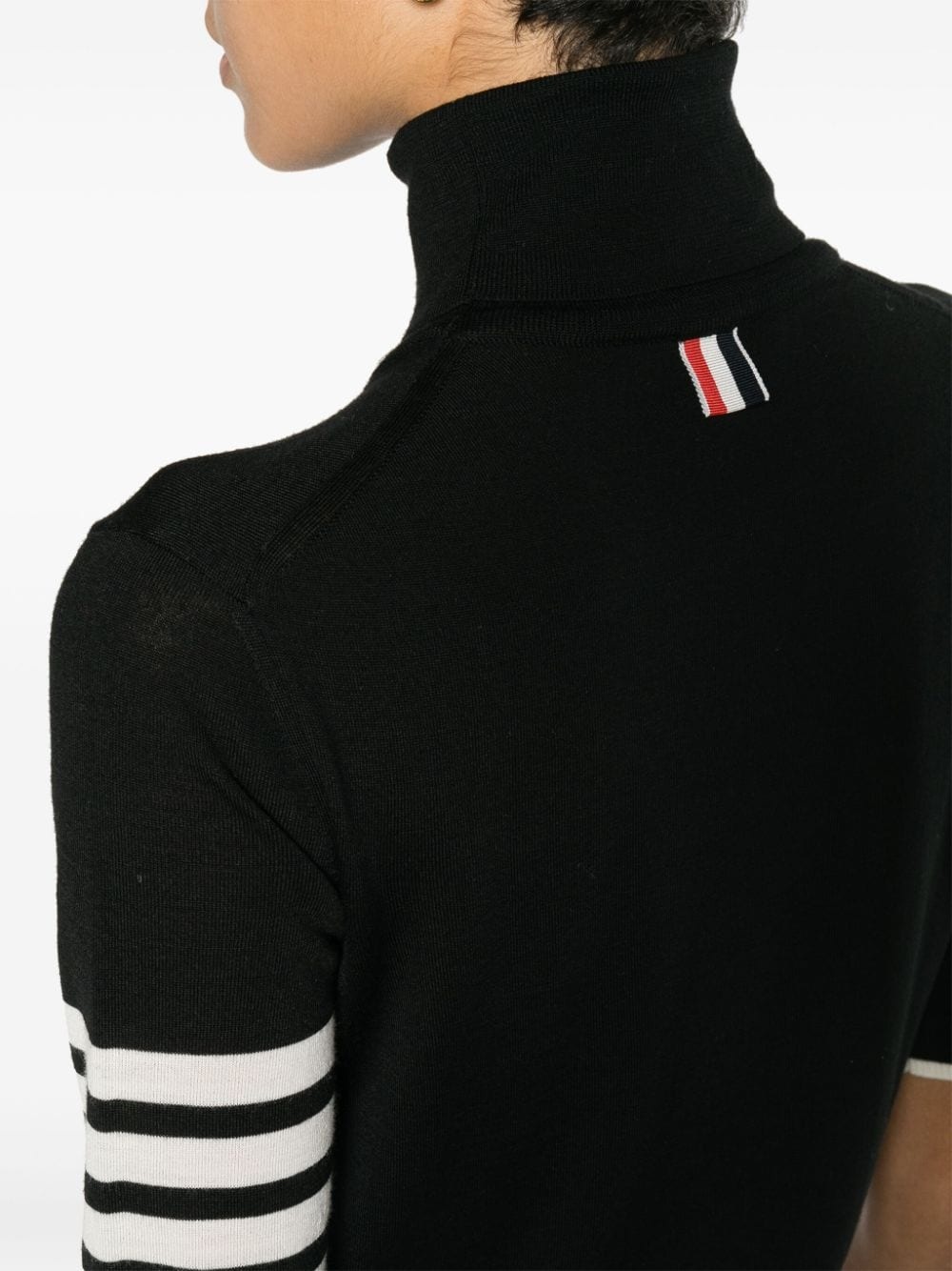 stripe-detailing short-sleeve jumper - 5