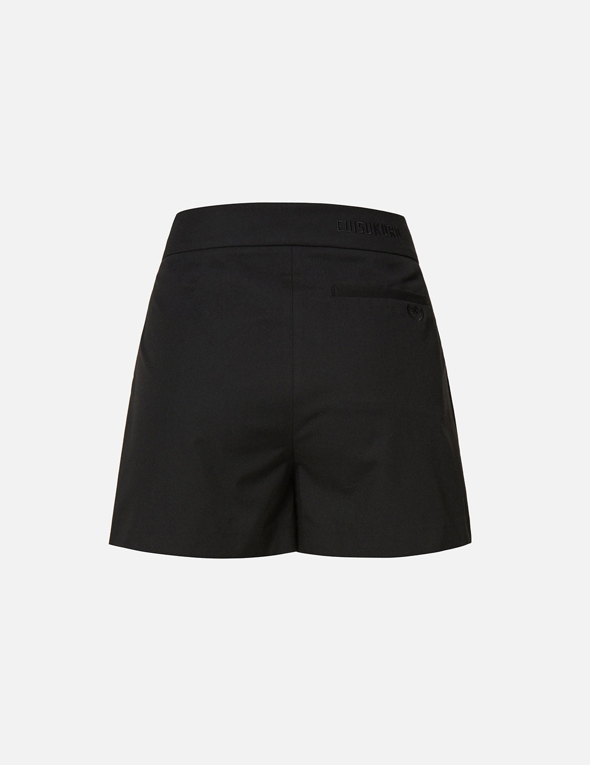 Partial Leather Buckle Belt Shorts - 2