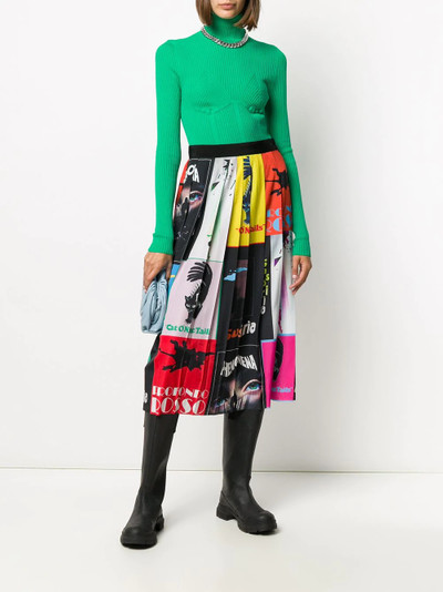 MSGM graphic squares pleated skirt outlook