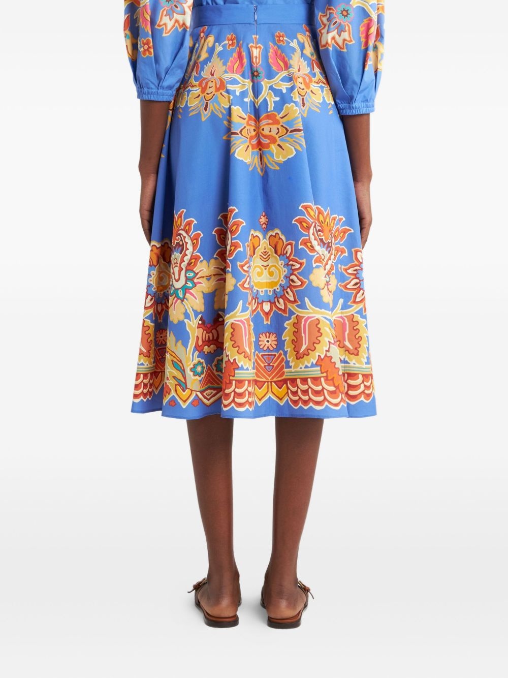 printed poplin midi skirt - 4