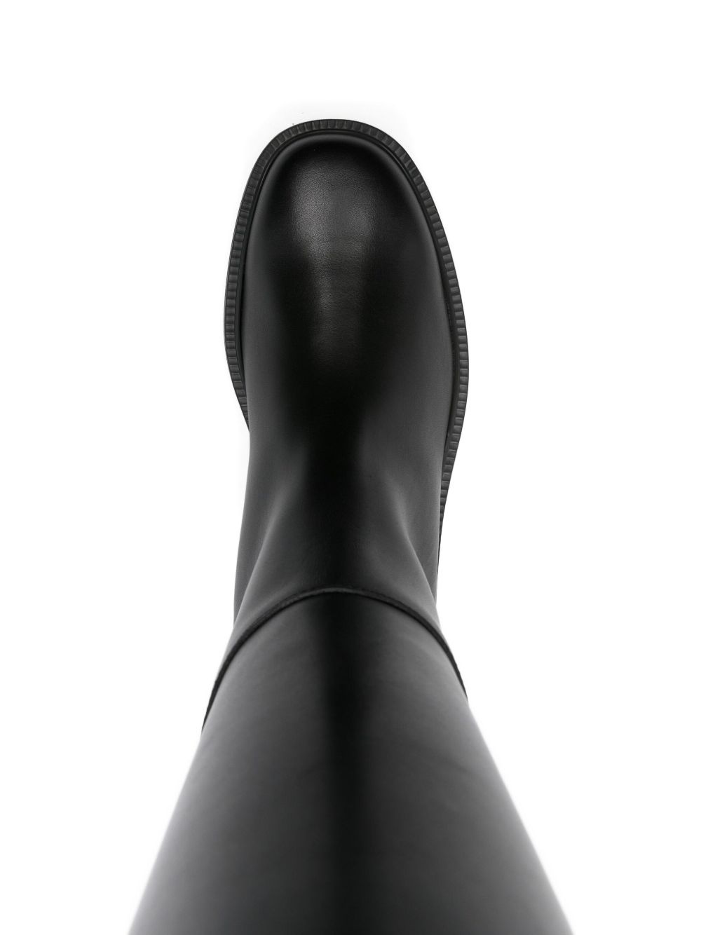 leather t-buckle knee-high boots - 4