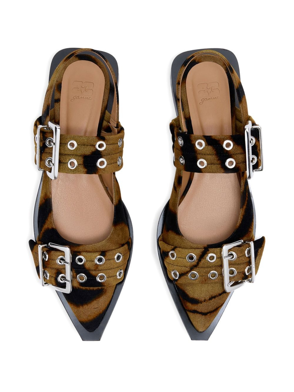 buckle-detail zebra-print mules - 3