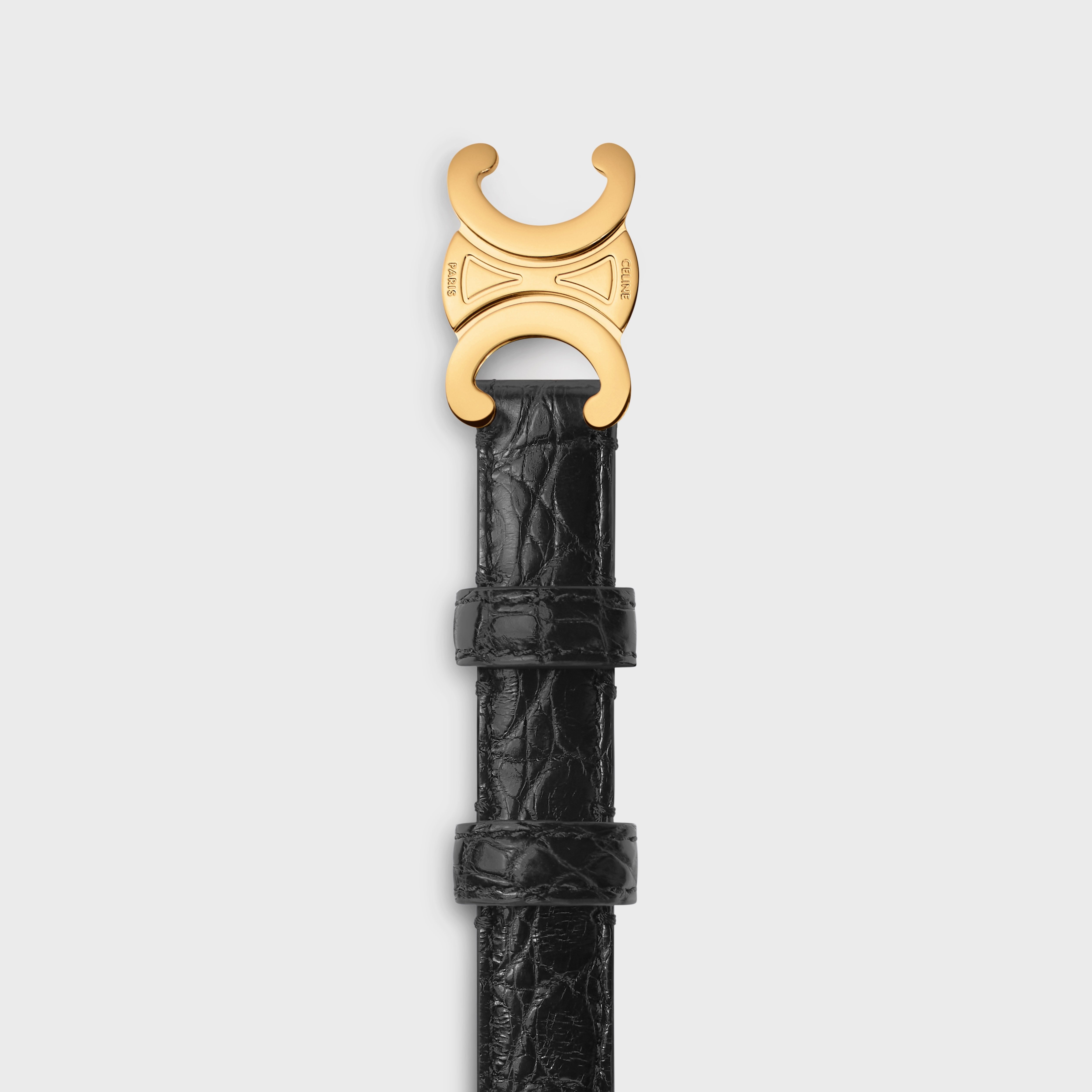 【CELINE】SMALL TRIOMPHE BELT Small 18MM Triomphe Belt in Natural Calfskin - TAN | CELINE