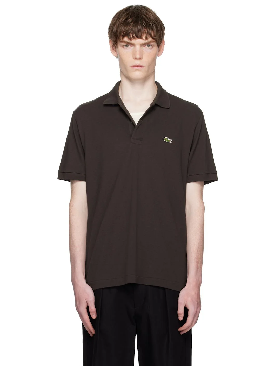 Brown Classic Fit L.12.12 Light Piqué Polo - 1