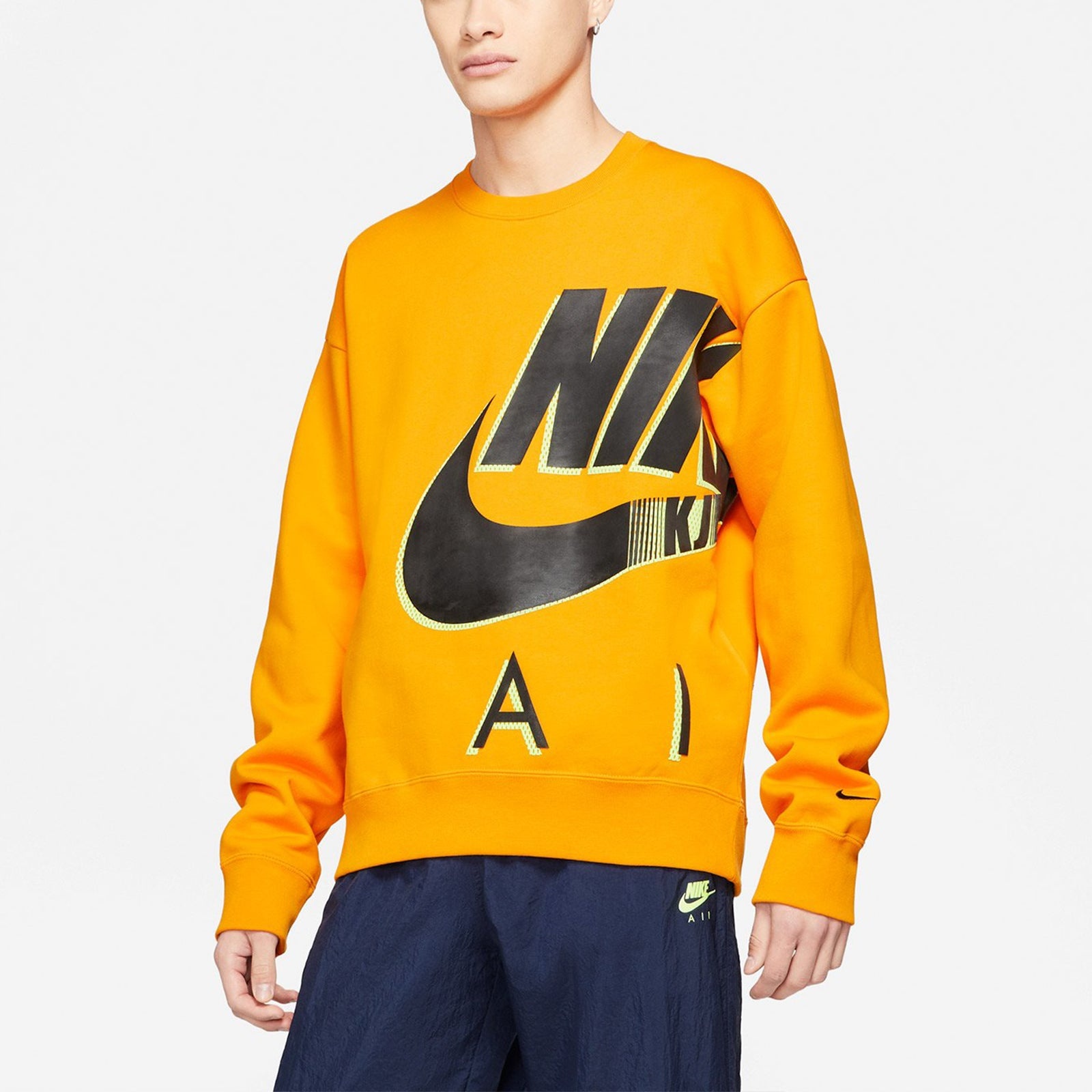 Nike Air x Kim Jones Jointly Signed Logo Printing Brushed Round Collar GS Orange DD0693-804 - 4
