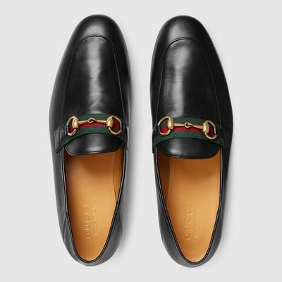 GUCCI Men's leather Horsebit loafer with Web outlook