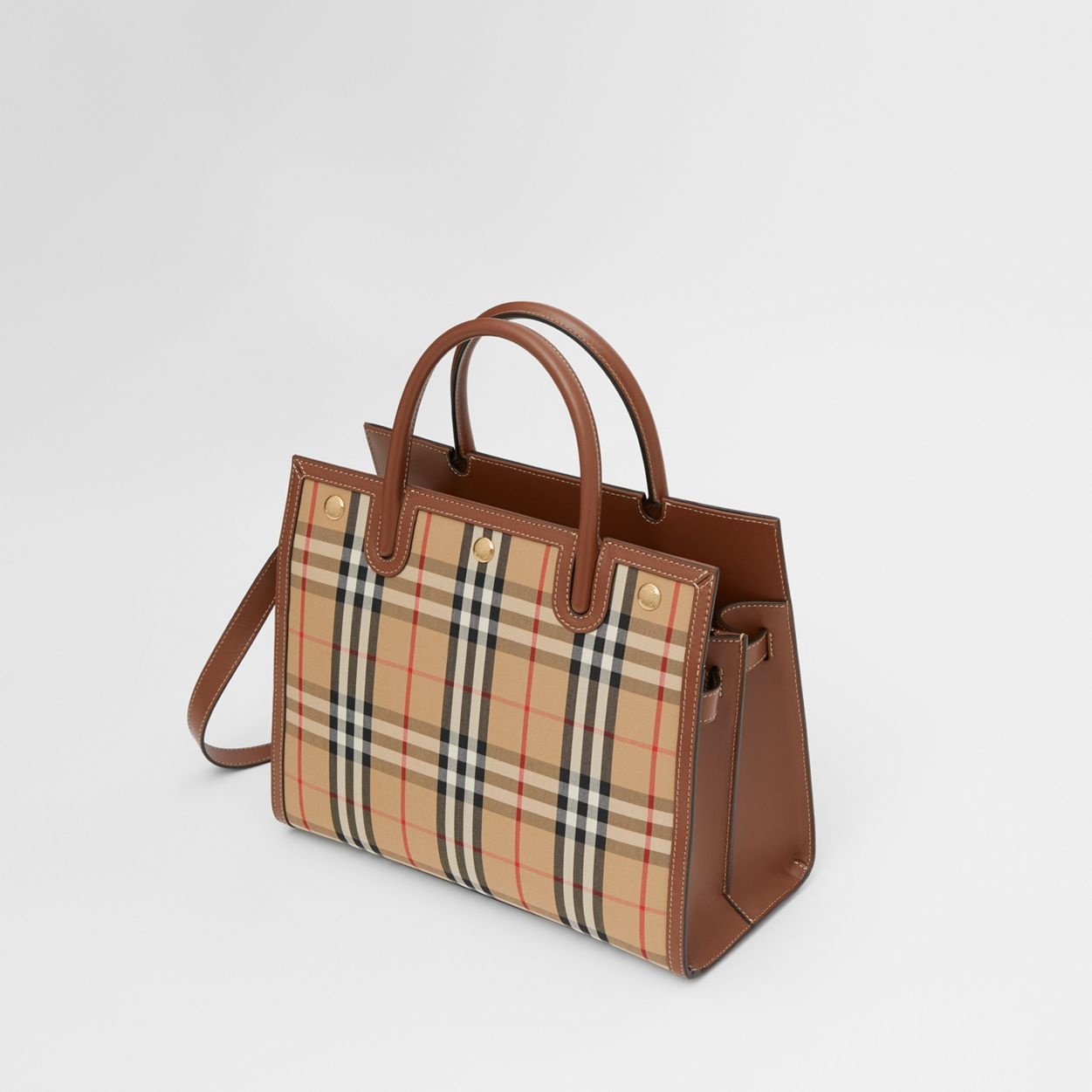 Small Vintage Check Two-handle Title Bag - 4