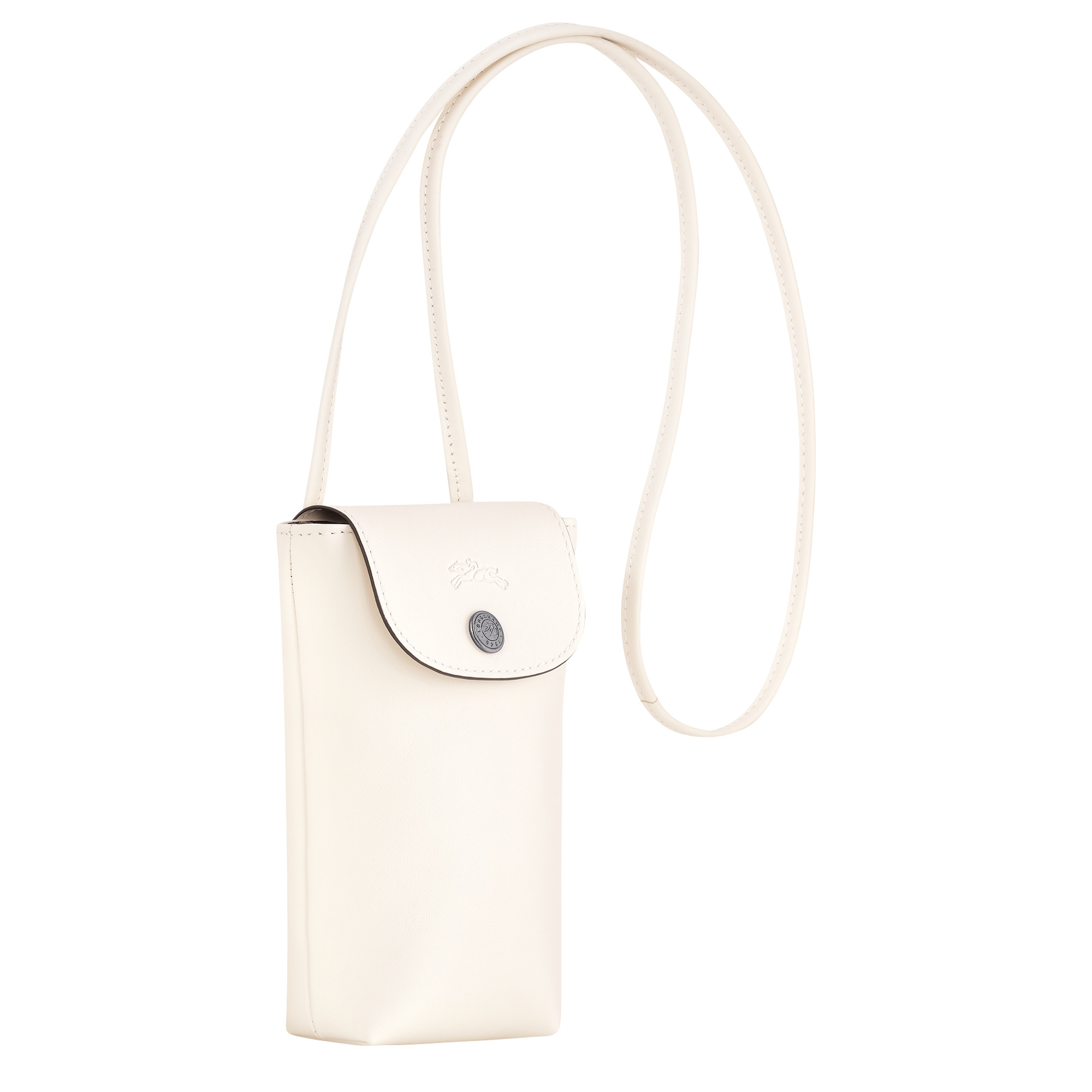 Le Pliage Xtra Phone case with leather lace Ecru - Leather - 3