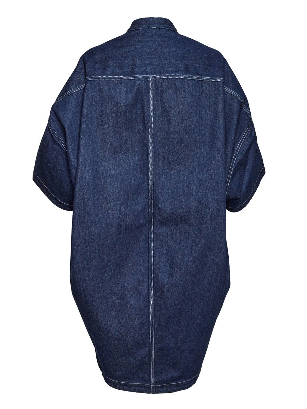 Dark Blue S-Wave Denim Dress - 2